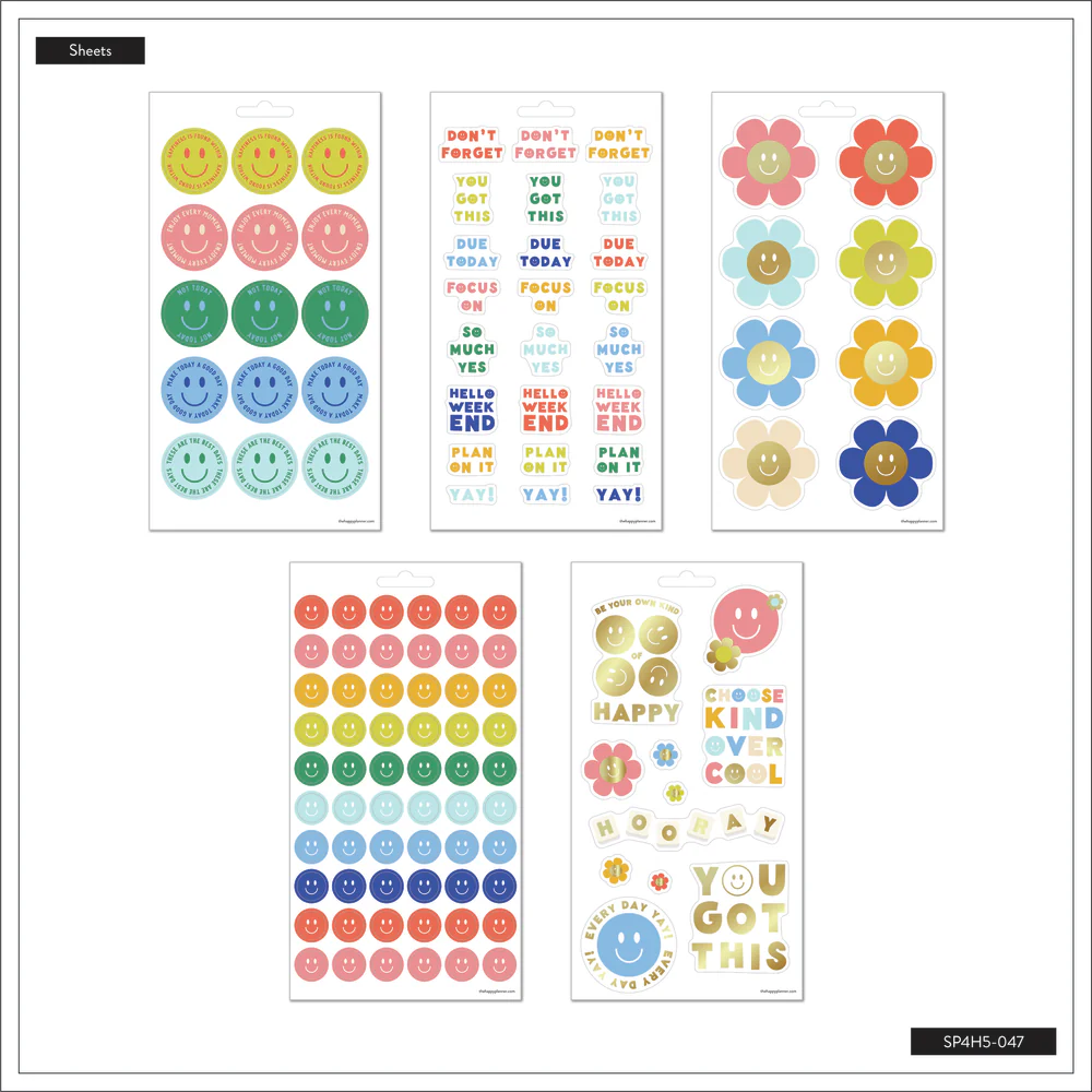 Super Happy - 5 Sticker Sheets - The Happy Planner