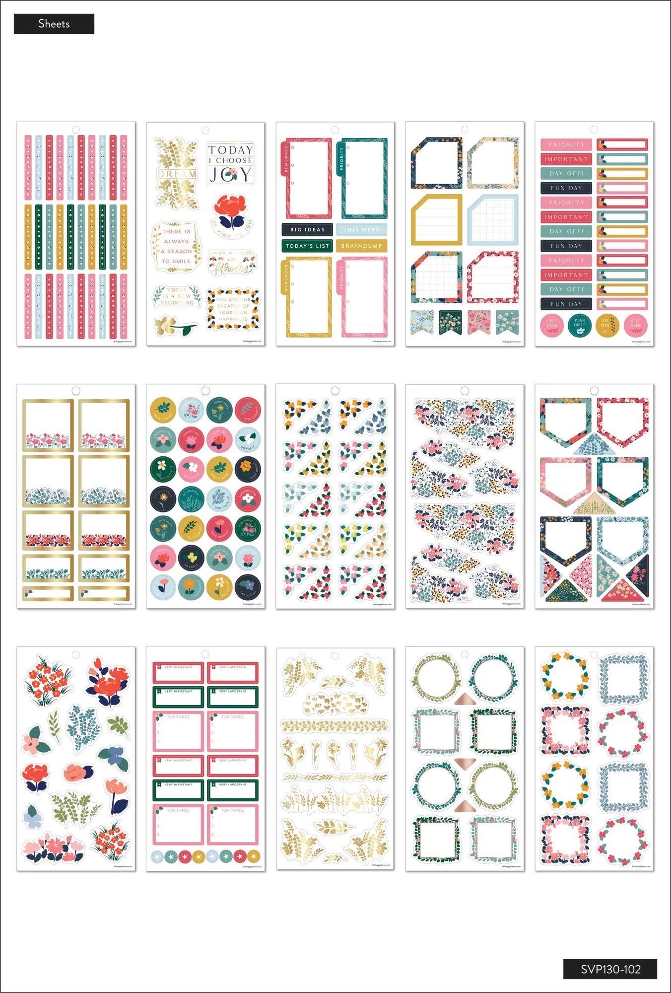 Value Pack Stickers - Teeny Florals - Big 6 Value Pack Stickers - Teeny Florals - Big