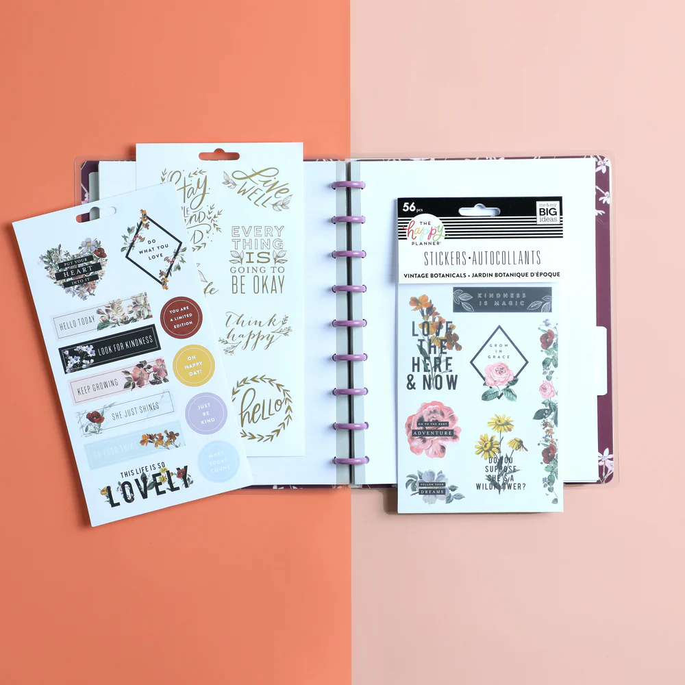 Spring Botanicals Bundle - Notebook + Accessories + Stickers 5 Spring Botanicals Bundle - Notebook + Accessories + Stickers