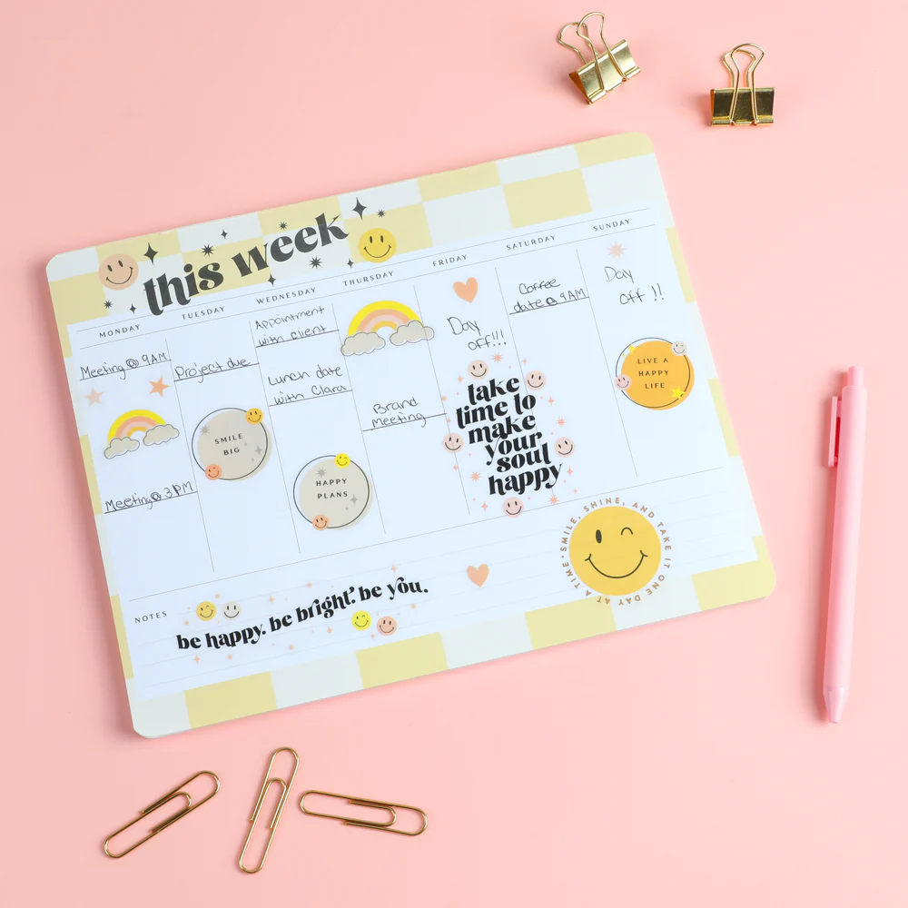 Smiley Face - Weekly Notepad & Mouse Pad