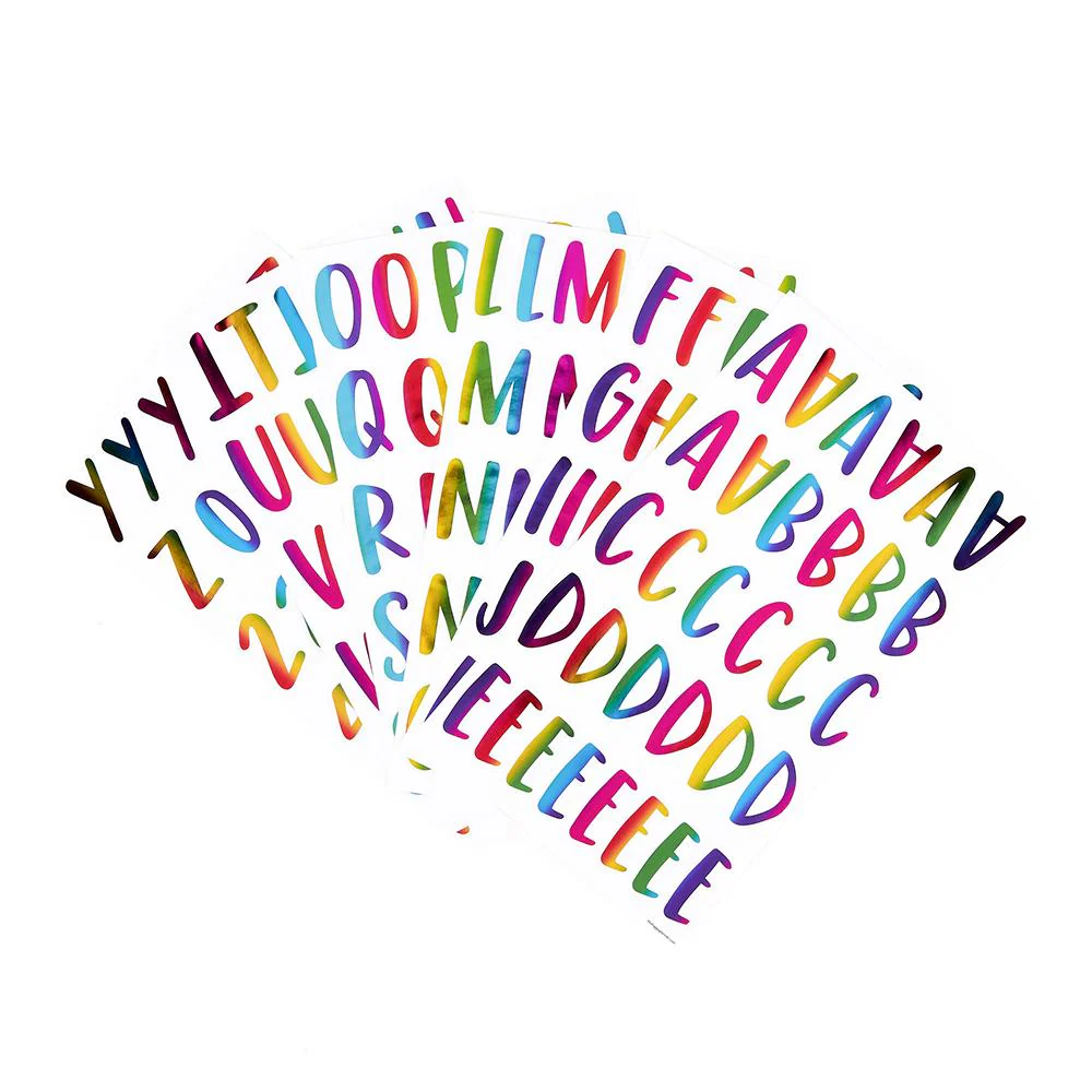 Round Marker Rainbow Foil Alphabet Stickers