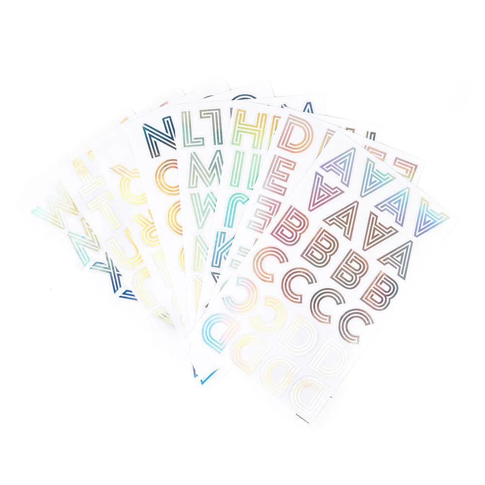 Art Deco Rainbow Alphabet Stickers