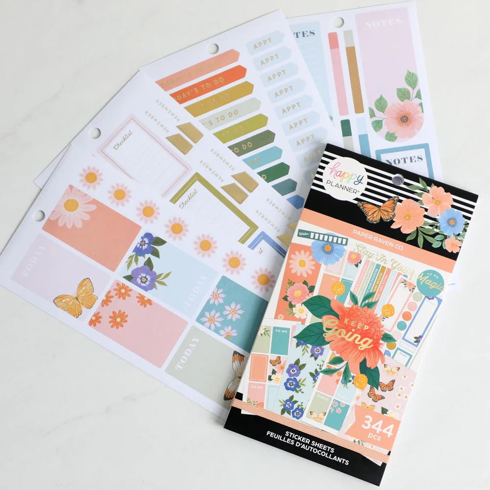 Happy Planner x Paper Raven Co. Value Pack Stickers - Bright Florals 4 Happy Planner x Paper Raven Co. Value Pack Stickers - Bright Florals