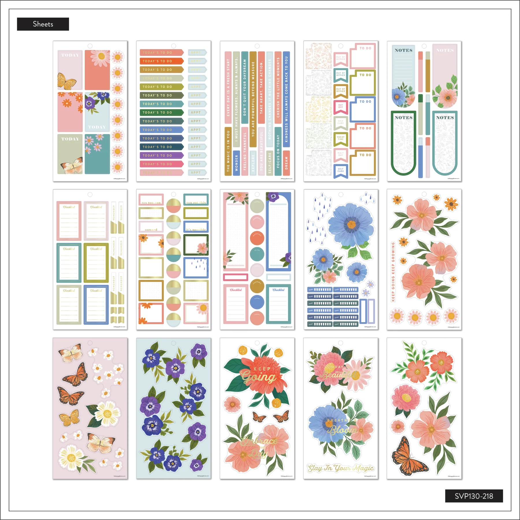 Happy Planner x Paper Raven Co. Value Pack Stickers - Bright Florals 6 Happy Planner x Paper Raven Co. Value Pack Stickers - Bright Florals