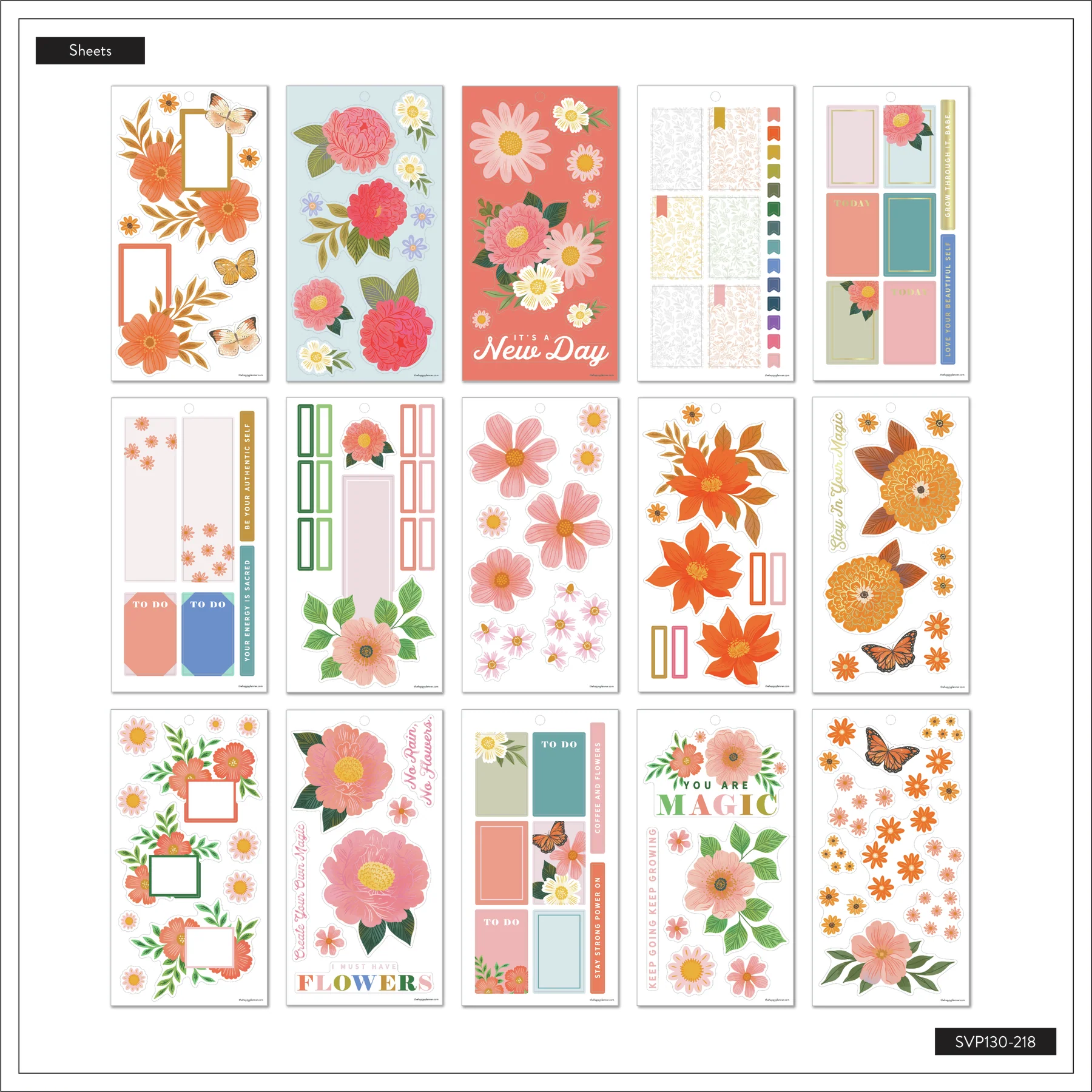 Happy Planner x Paper Raven Co. Value Pack Stickers - Bright Florals 7 Happy Planner x Paper Raven Co. Value Pack Stickers - Bright Florals