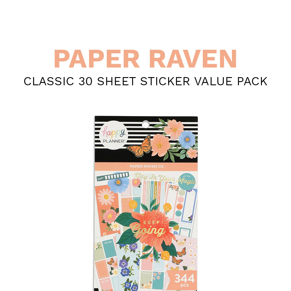 Happy Planner x Paper Raven Co. Value Pack Stickers - Bright Florals 8 Happy Planner x Paper Raven Co. Value Pack Stickers - Bright Florals