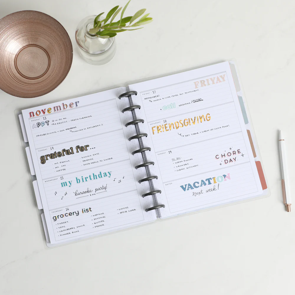 Undated Soft Watercolor Happy Planner - Classic Horizontal Layout - 12 Months 3 Undated Soft Watercolor Happy Planner - Classic Horizontal Layout - 12 Months