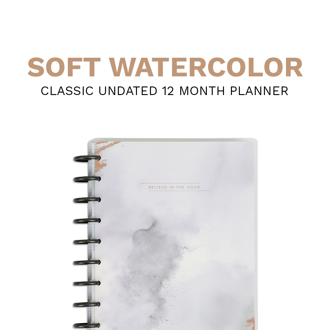 Undated Soft Watercolor Happy Planner - Classic Horizontal Layout - 12 Months 8 Undated Soft Watercolor Happy Planner - Classic Horizontal Layout - 12 Months