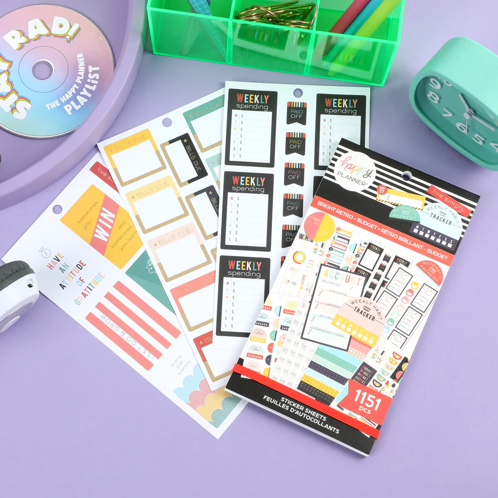 Value Pack Stickers - Bright Retro Budget 4 Value Pack Stickers - Bright Retro Budget
