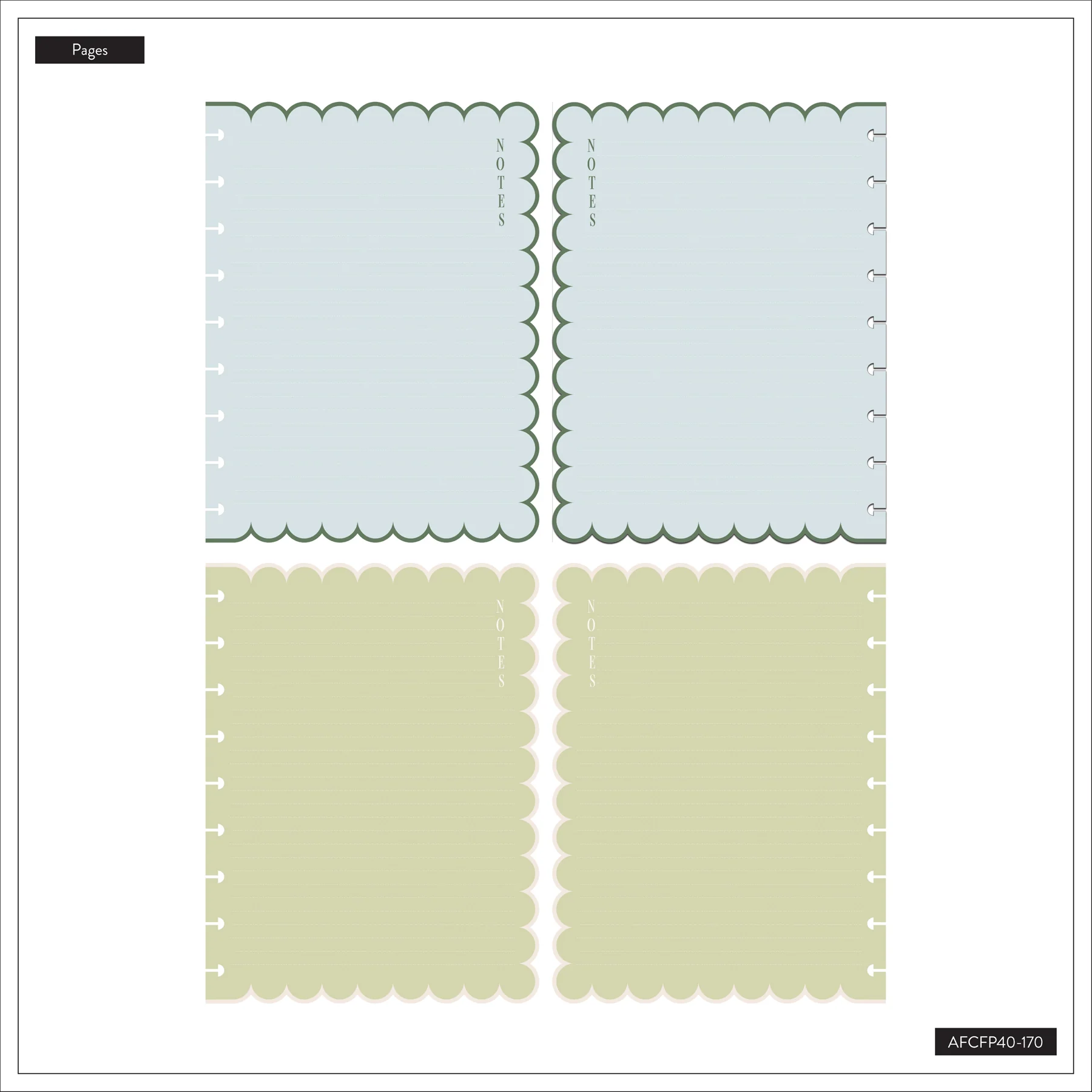 Café Coquette - Scalloped Edge Dotted Lined Classic Filler Paper - 40 Sheets 9 Café Coquette - Scalloped Edge Dotted Lined Classic Filler Paper - 40 Sheets