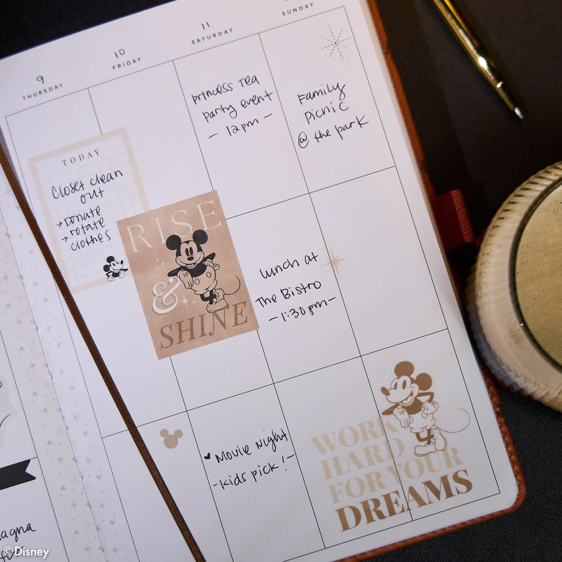 Undated Premium Camel Disney Mickey Mouse Book Bound Planner - SMALL VERTICAL LAYOUT - 12 MONTHS 7 Undated Premium Camel Disney Mickey Mouse Book Bound Planner - SMALL VERTICAL LAYOUT - 12 MONTHS