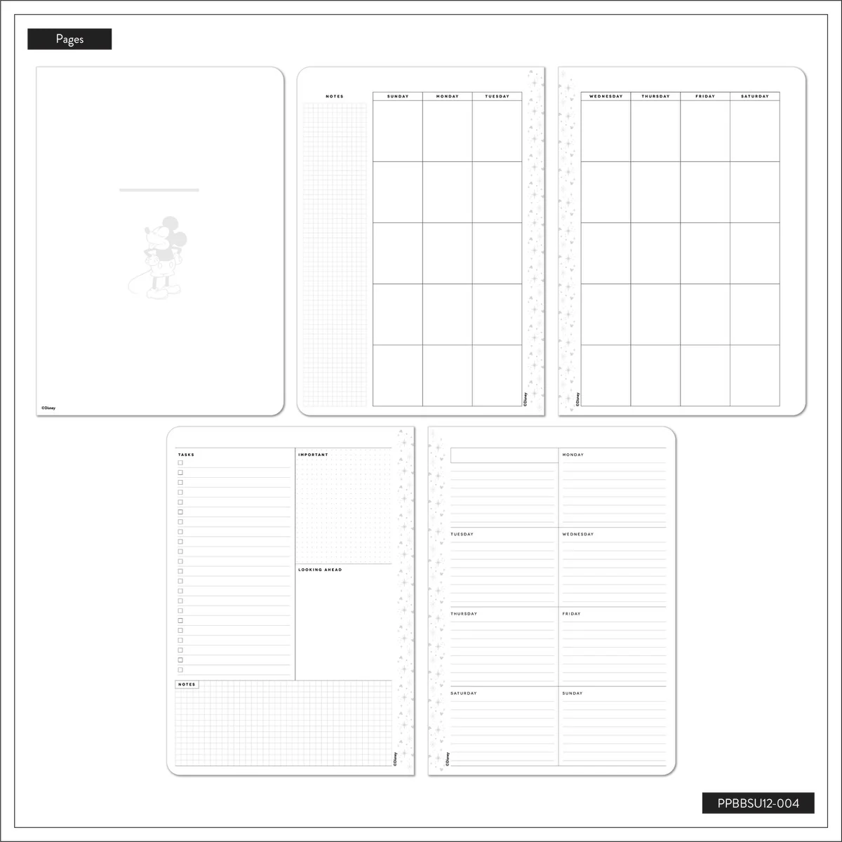 Undated Premium Ivory Disney Mickey Mouse Book Bound Planner - Small Dashboard Layout - 12 Months 10 Undated Premium Ivory Disney Mickey Mouse Book Bound Planner - Small Dashboard Layout - 12 Months