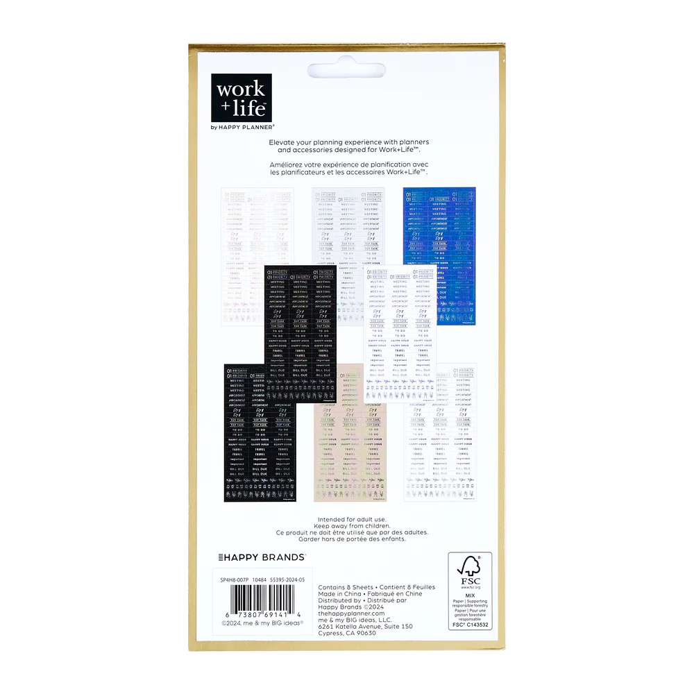 Work + Life Onyx - 8 Sticker Sheets 6 Work + Life Onyx - 8 Sticker Sheets