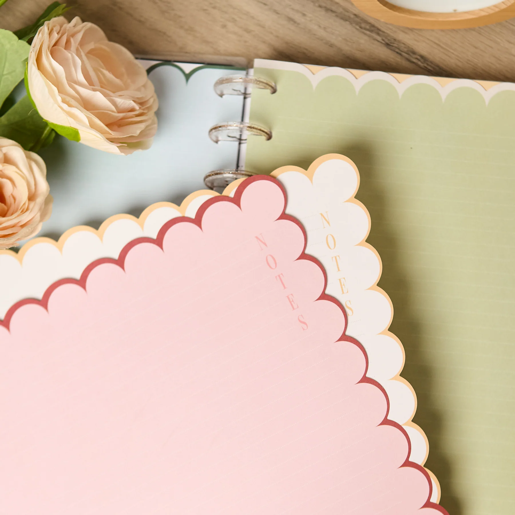 Café Coquette - Scalloped Edge Dotted Lined Big Filler Paper - 40 Sheets