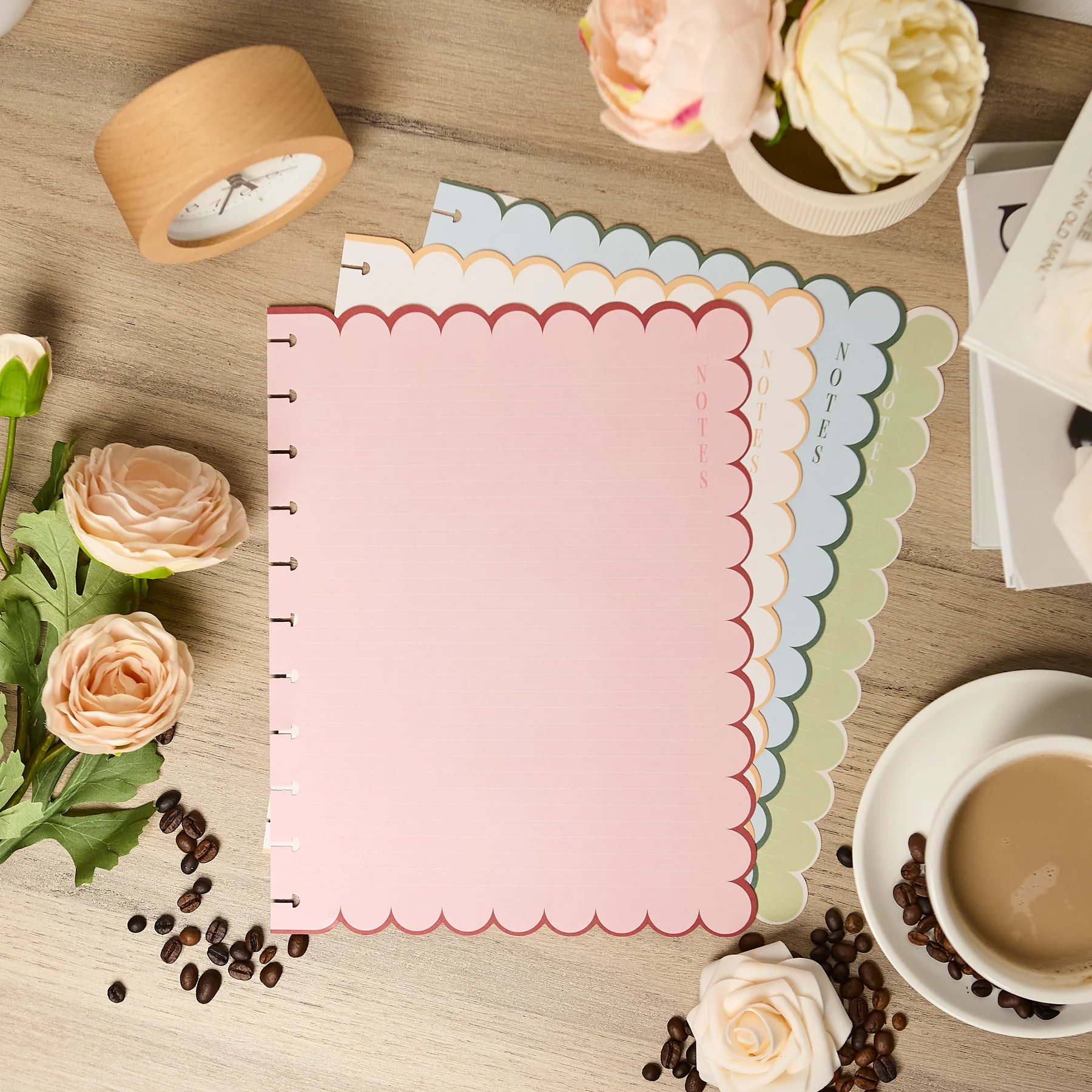 Café Coquette - Scalloped Edge Dotted Lined Big Filler Paper - 40 Sheets 7 Café Coquette - Scalloped Edge Dotted Lined Big Filler Paper - 40 Sheets