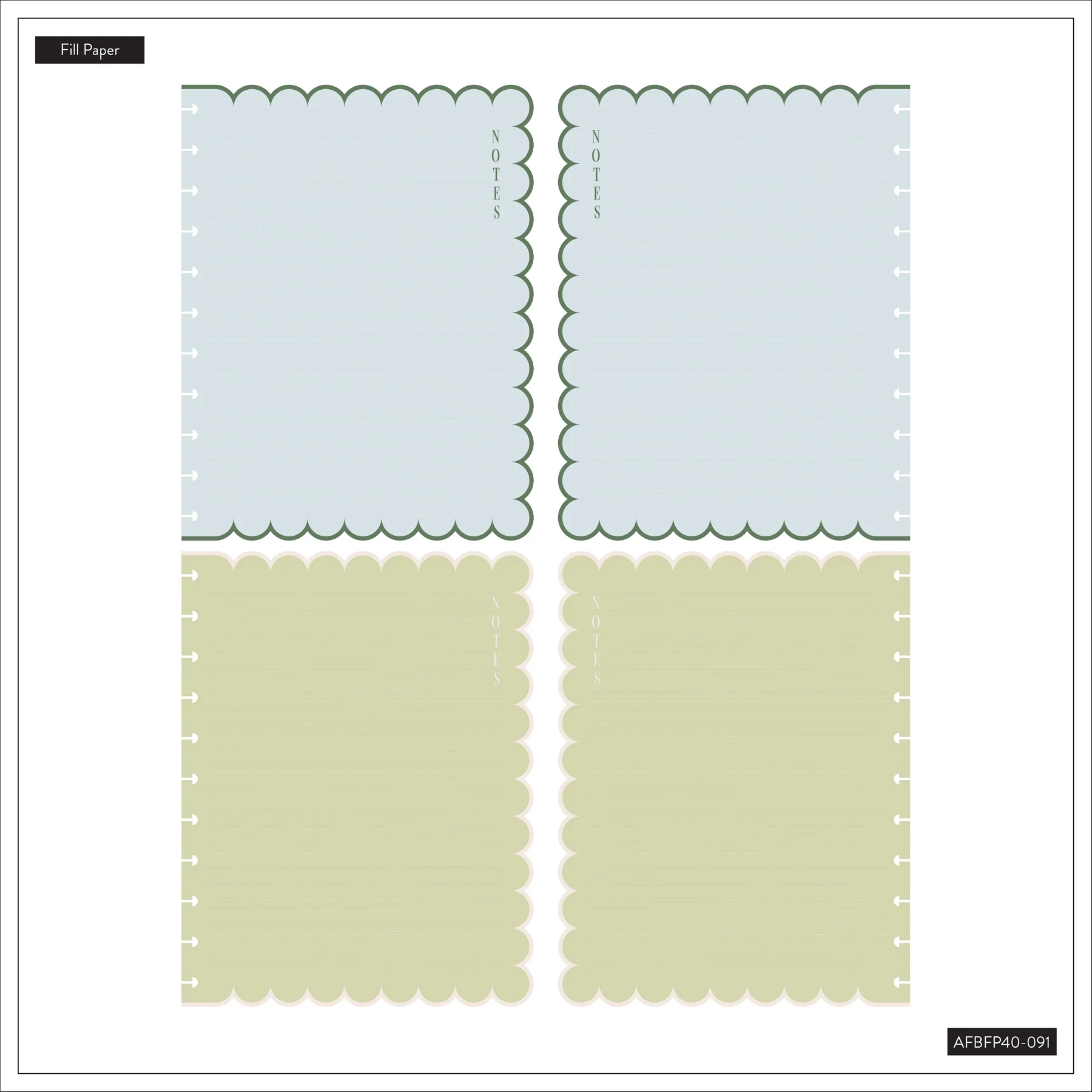 Café Coquette - Scalloped Edge Dotted Lined Big Filler Paper - 40 Sheets 9 Café Coquette - Scalloped Edge Dotted Lined Big Filler Paper - 40 Sheets