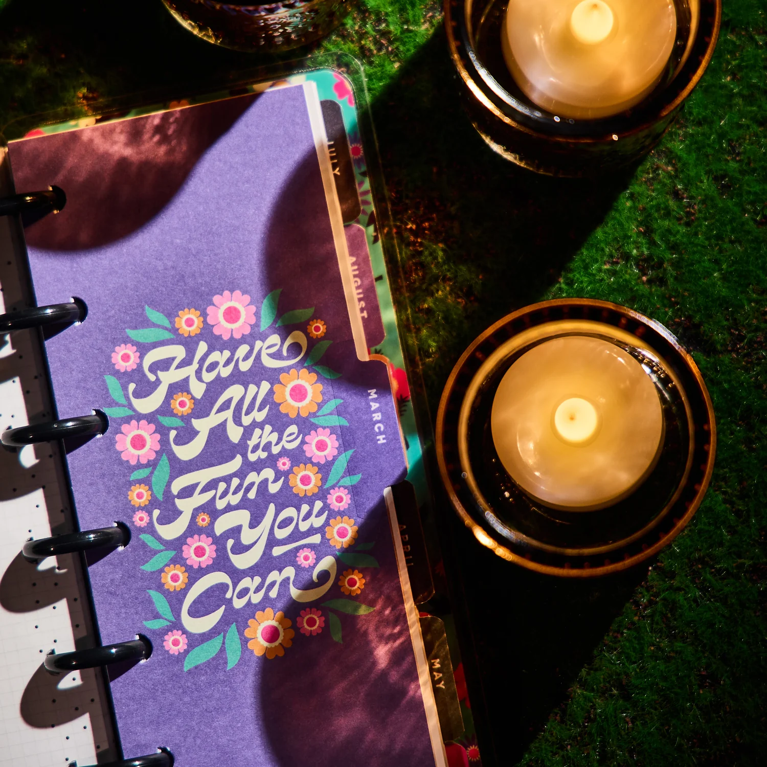2026 Florescent Florals Customizable Planner - Skinny Mini Horizontal Layout - 12 Months