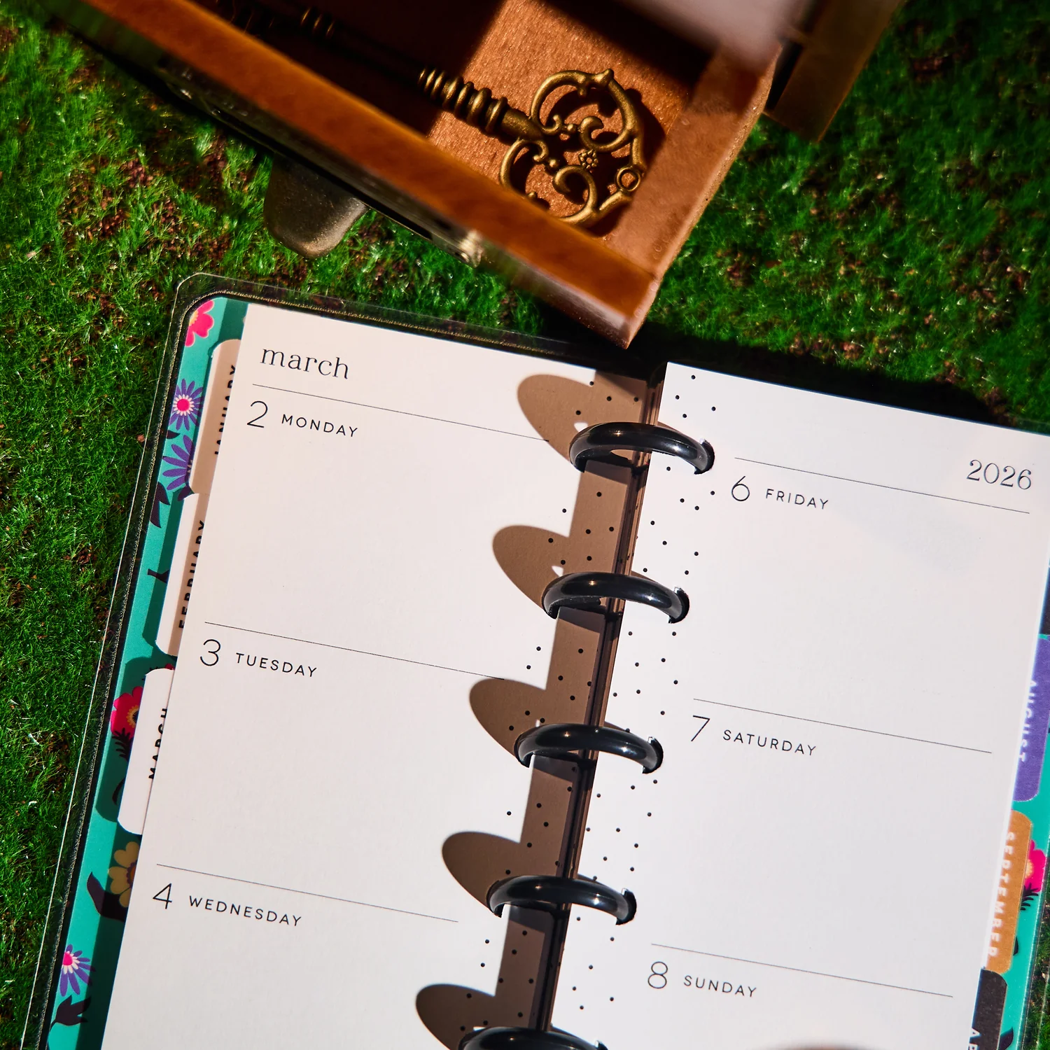 2026 Florescent Florals Customizable Planner - Skinny Mini Horizontal Layout - 12 Months 7 2026 Florescent Florals Customizable Planner - Skinny Mini Horizontal Layout - 12 Months