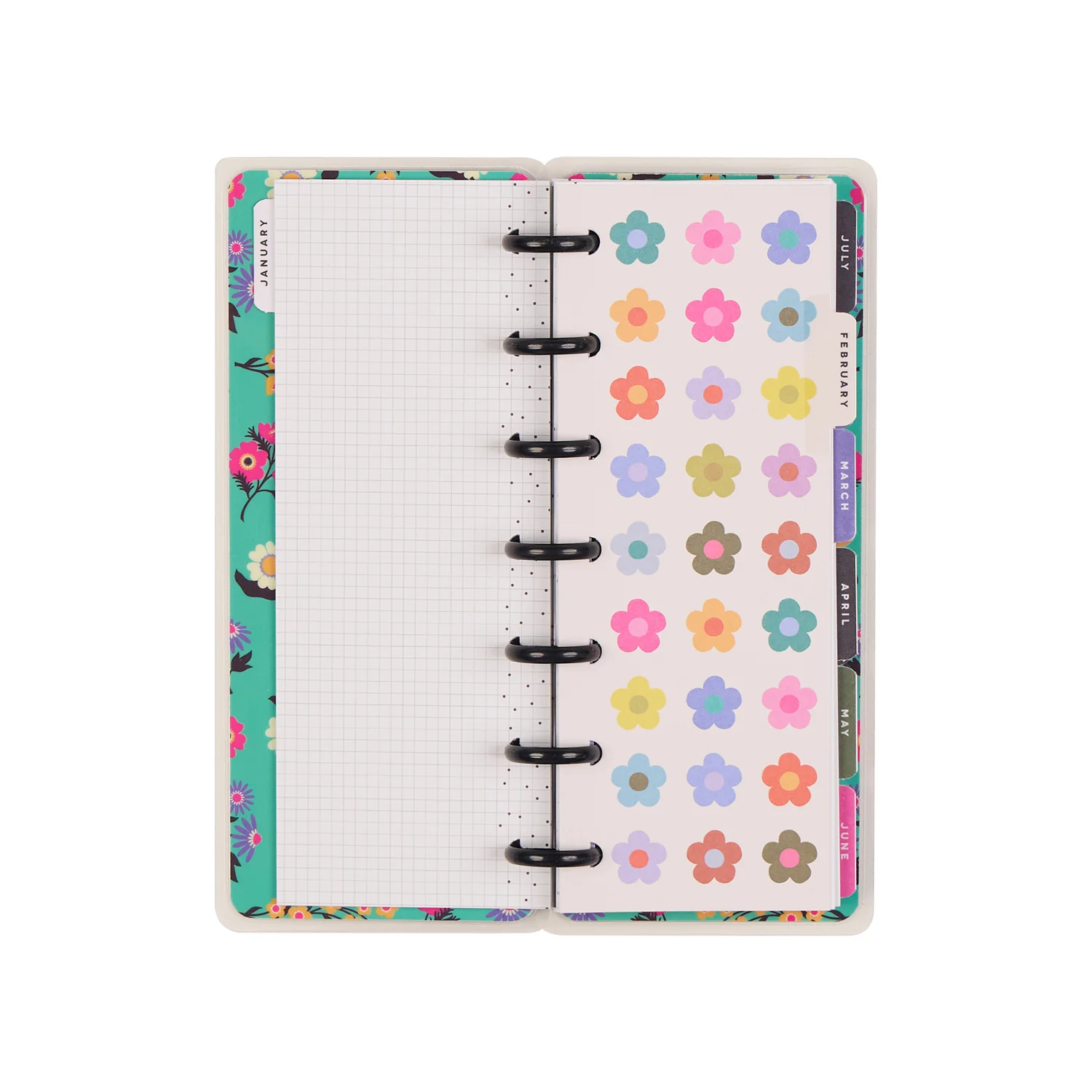 2026 Florescent Florals Customizable Planner - Skinny Mini Horizontal Layout - 12 Months 8 2026 Florescent Florals Customizable Planner - Skinny Mini Horizontal Layout - 12 Months