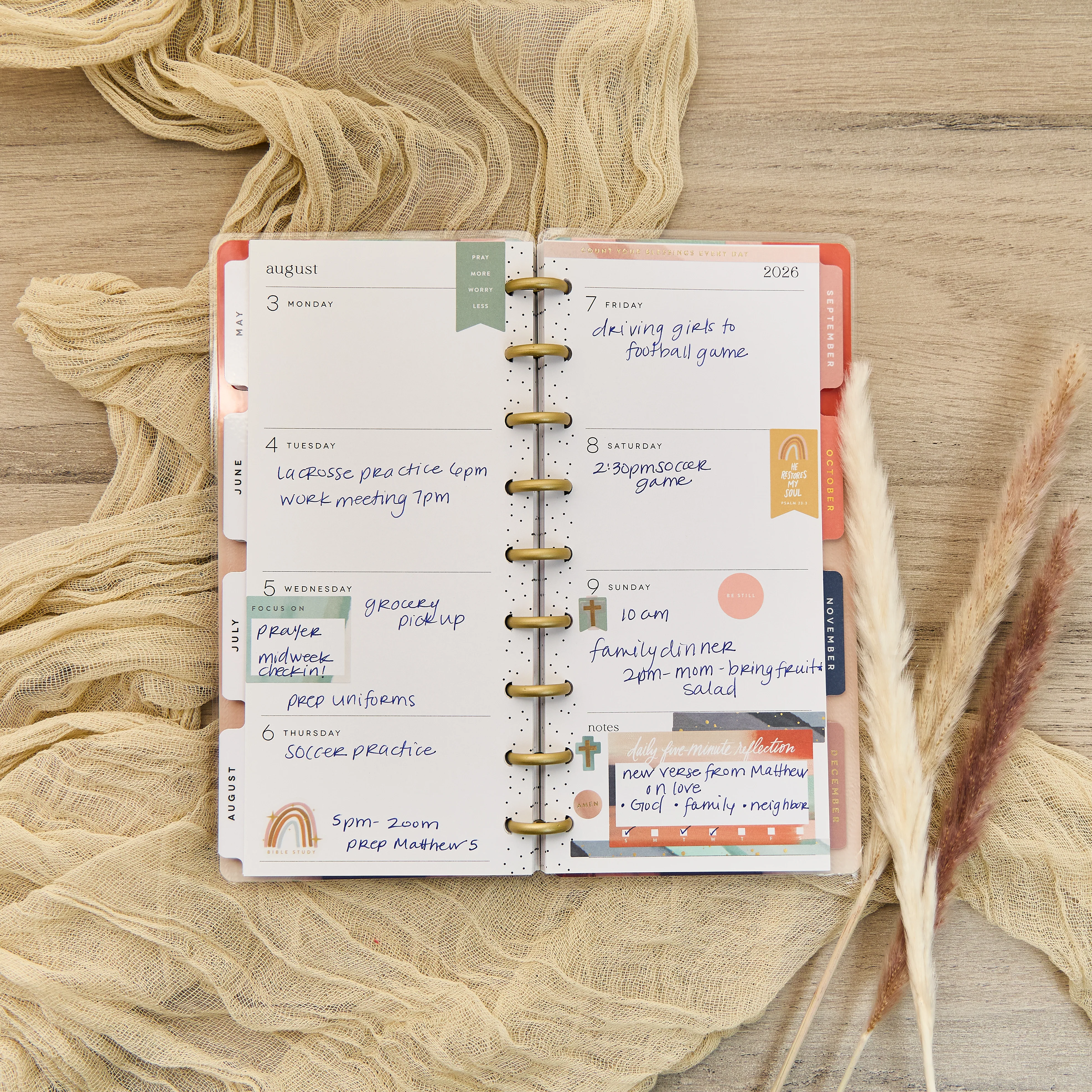 2026 Watercolor Grace Customizable Faith Planner - Skinny Classic Horizontal Layout - 12 Months 4 2026 Watercolor Grace Customizable Faith Planner - Skinny Classic Horizontal Layout - 12 Months