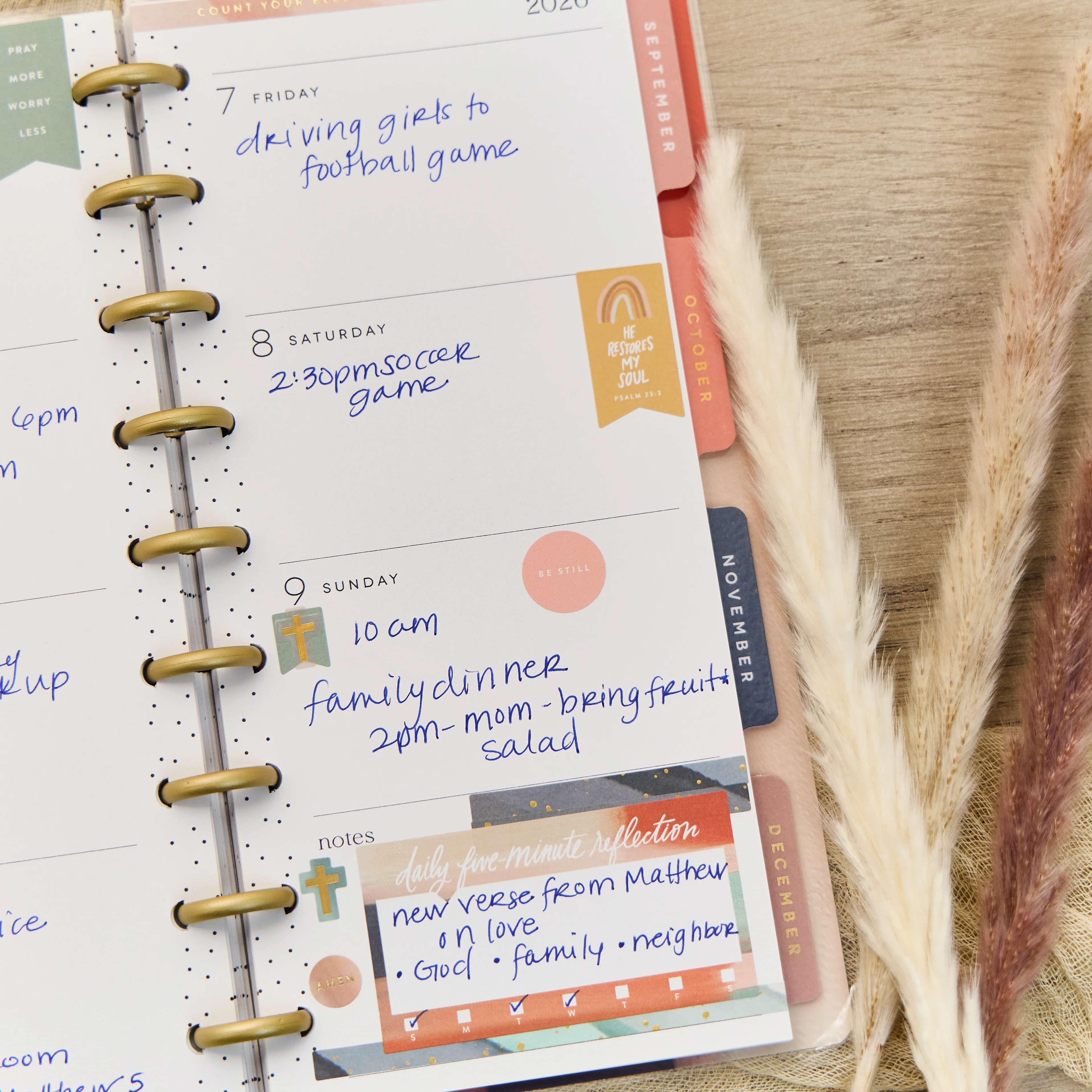 2026 Watercolor Grace Customizable Faith Planner - Skinny Classic Horizontal Layout - 12 Months 6 2026 Watercolor Grace Customizable Faith Planner - Skinny Classic Horizontal Layout - 12 Months