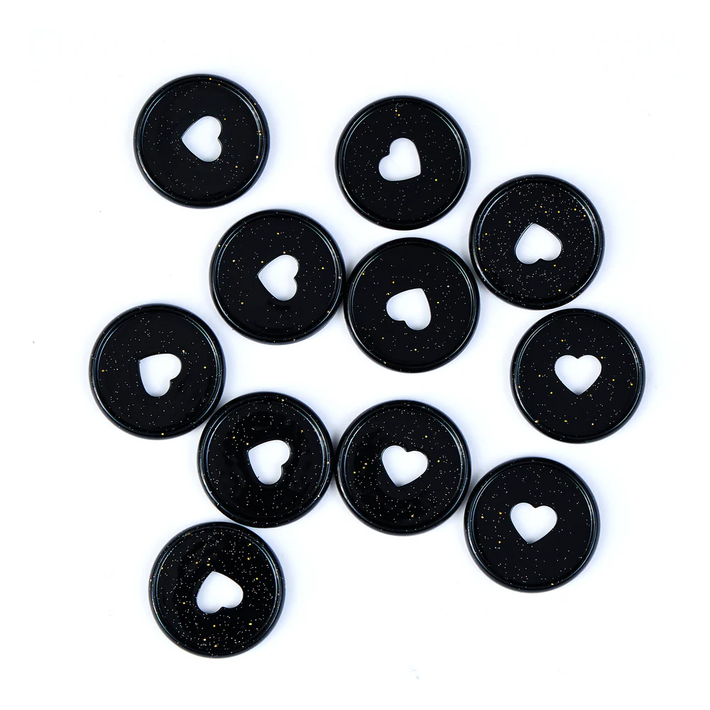 Black Pearl Powder Glitter - Medium Metal Disc Set 4 Black Pearl Powder Glitter - Medium Metal Disc Set