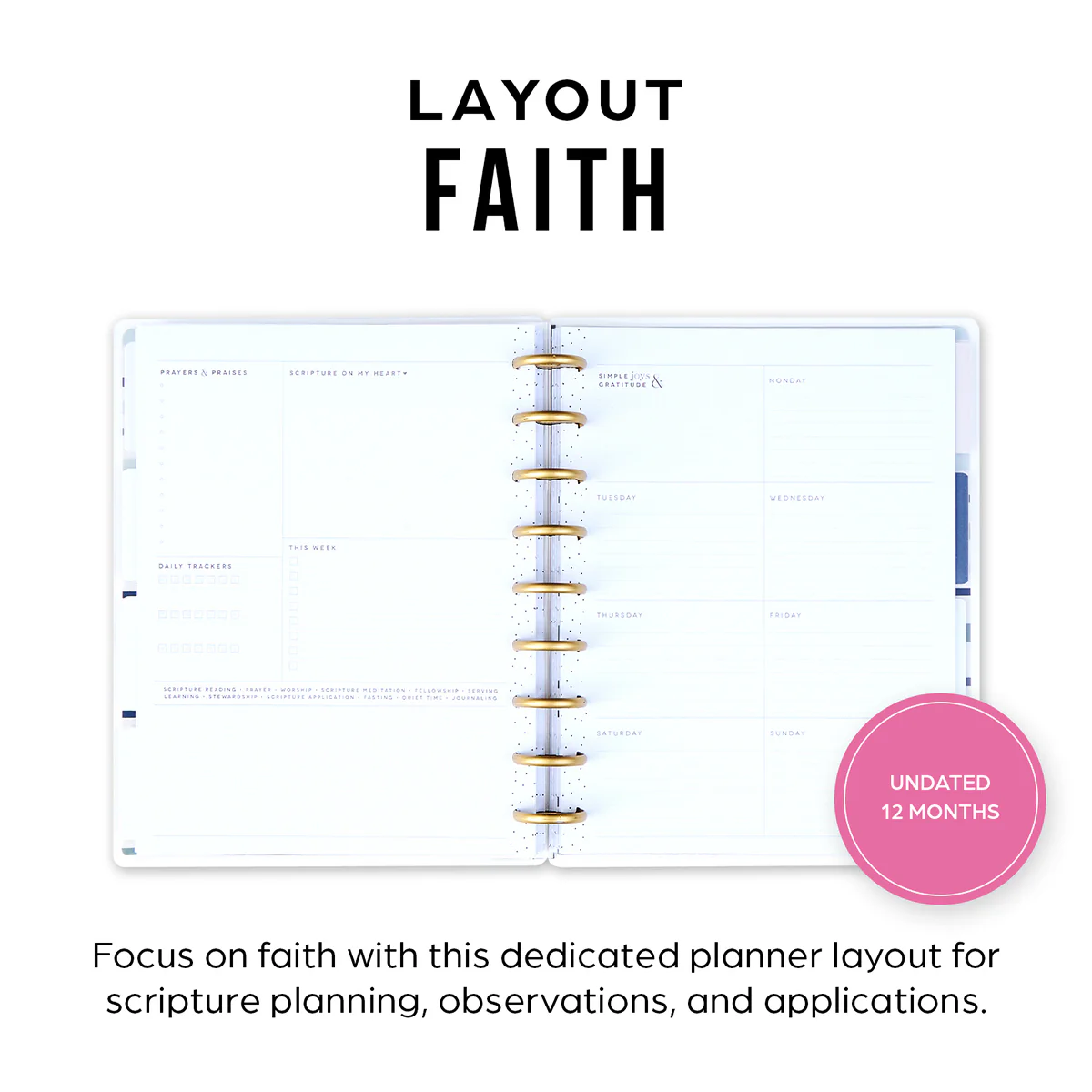 Undated Coastal Faith Planner - Classic Faith Layout - 12 Months 7 Undated Coastal Faith Planner - Classic Faith Layout - 12 Months