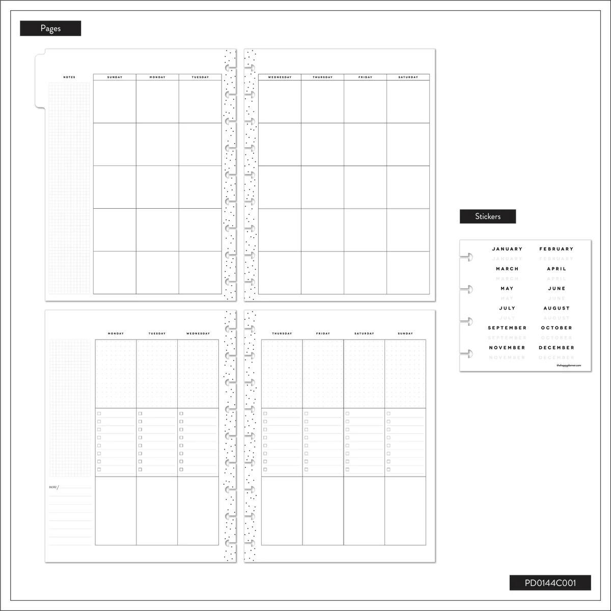 Undated Palm Beach Customizable Planner - Classic Checklist Layout - 12 Months 18 Undated Palm Beach Customizable Planner - Classic Checklist Layout - 12 Months