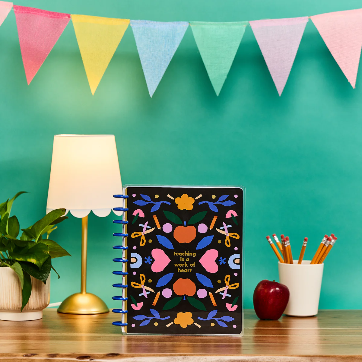 Undated Heart Work Customizable Teacher Planner - Big Teacher Layout - 12 Months