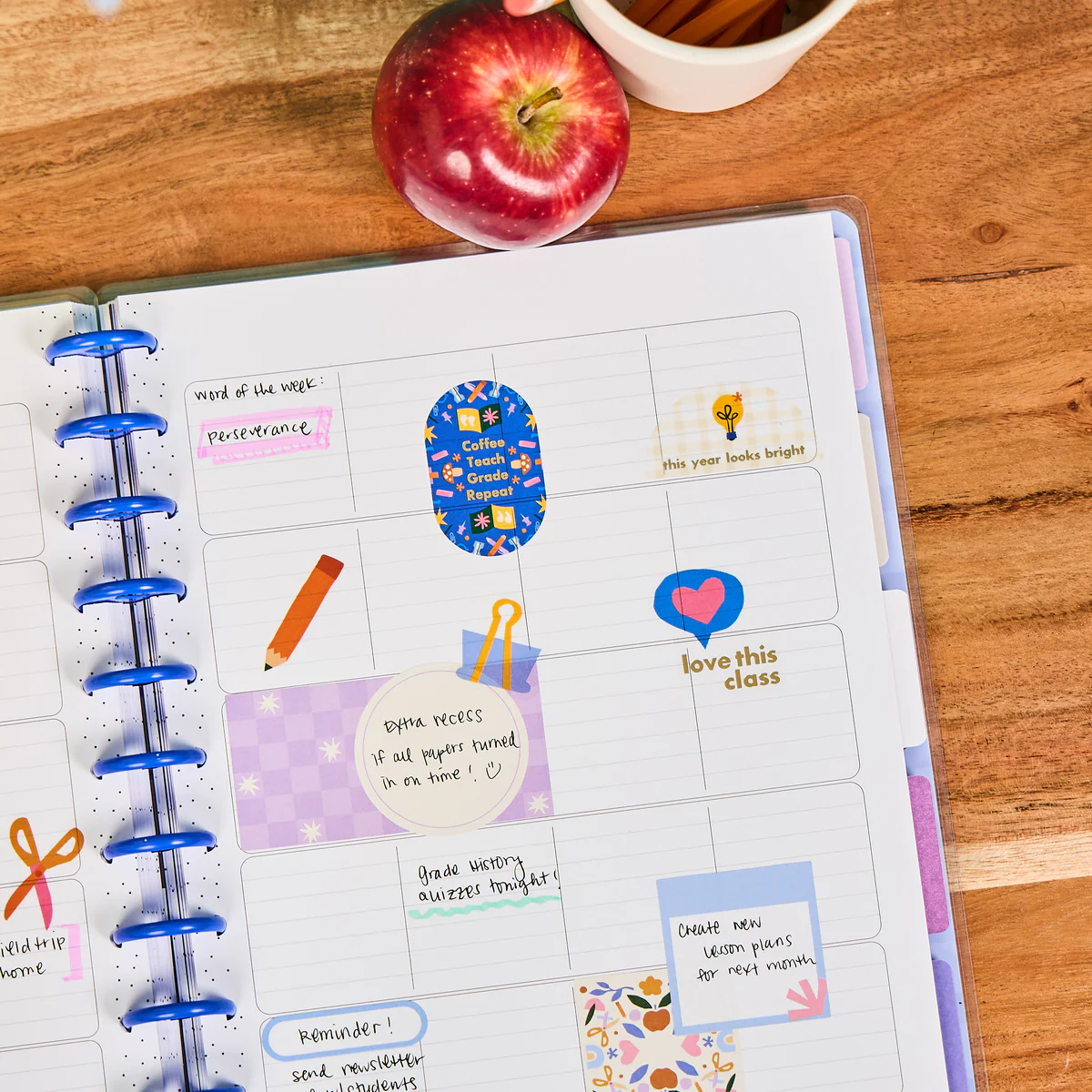 Undated Heart Work Customizable Teacher Planner - Big Teacher Layout - 12 Months 6 Undated Heart Work Customizable Teacher Planner - Big Teacher Layout - 12 Months