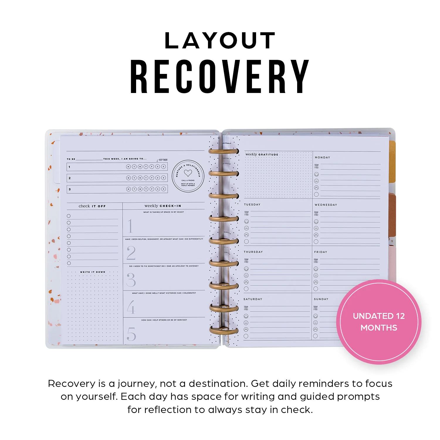 Undated Sand & Stone Customizable Recovery Planner - Classic Recovery Layout - 12 Months 7 Undated Sand & Stone Customizable Recovery Planner - Classic Recovery Layout - 12 Months