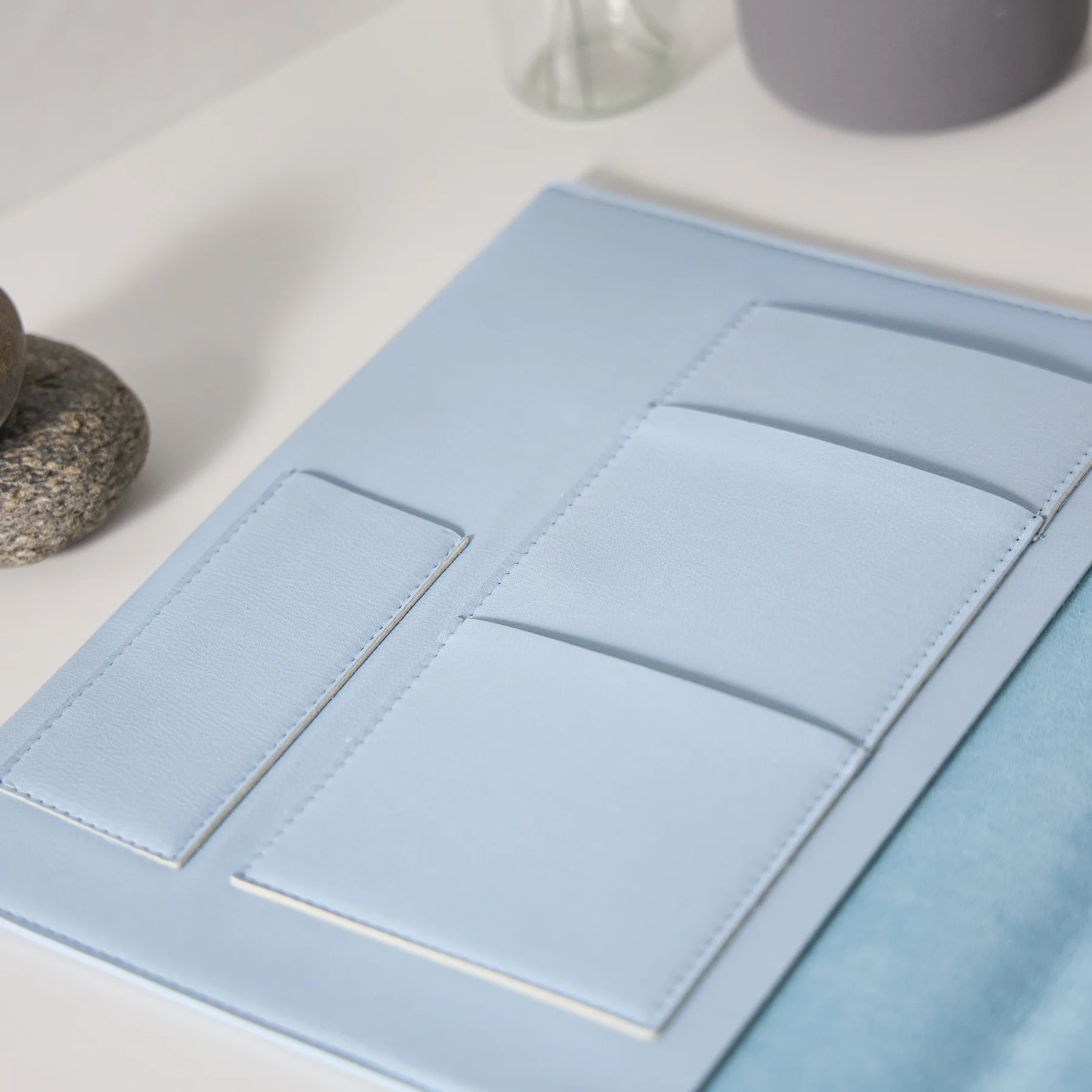 Cornflower Vegan Leather - Deluxe Classic Planner Folio 6 Cornflower Vegan Leather - Deluxe Classic Planner Folio