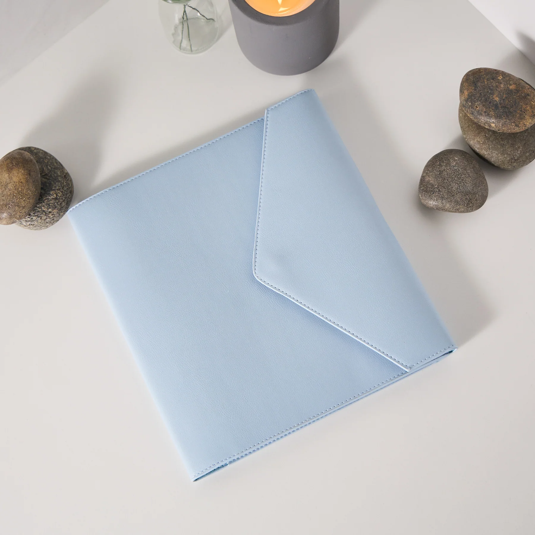 Cornflower Vegan Leather - Deluxe Classic Planner Folio 7 Cornflower Vegan Leather - Deluxe Classic Planner Folio