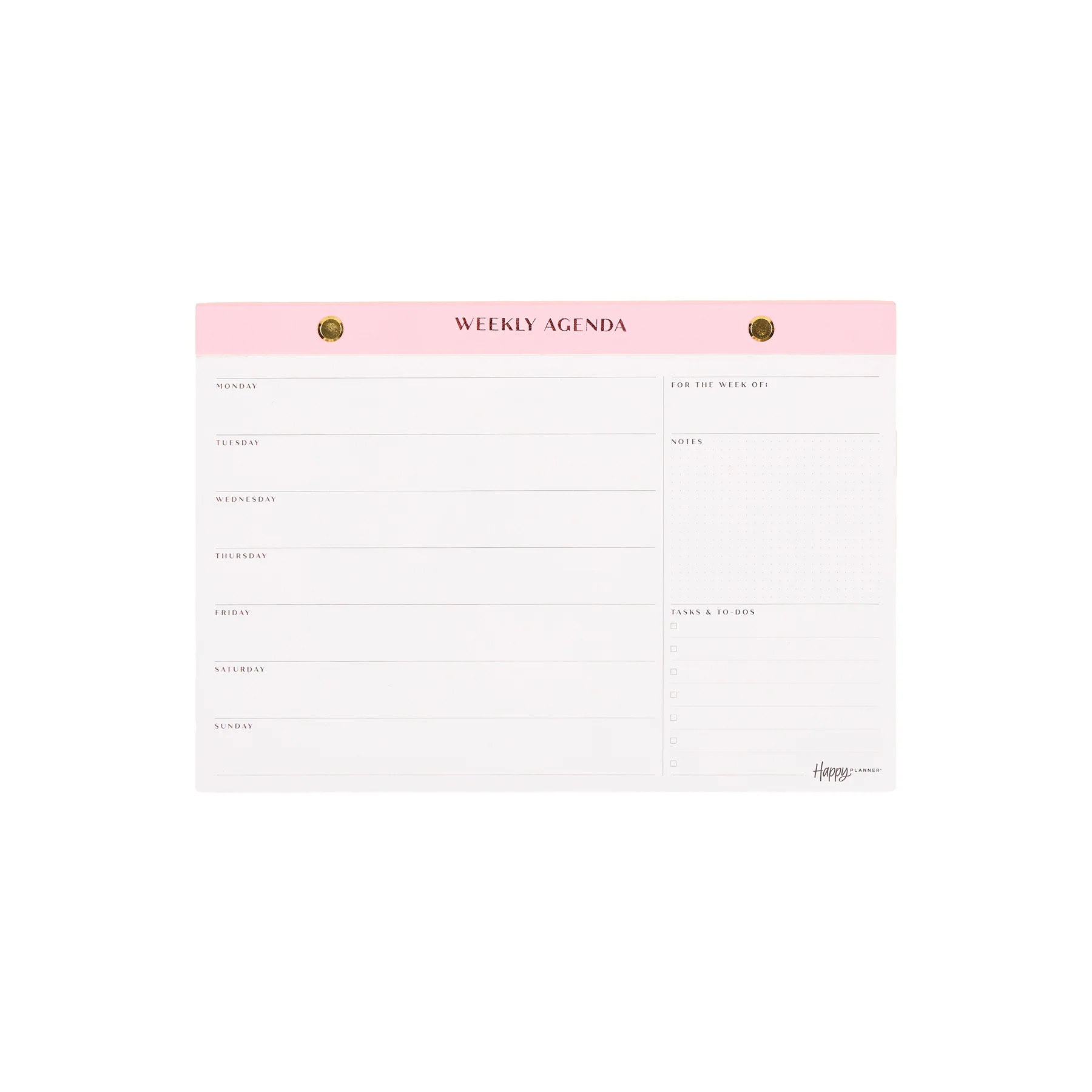Blushed - Gilded Edge Undated Weekly Desktop Calendar