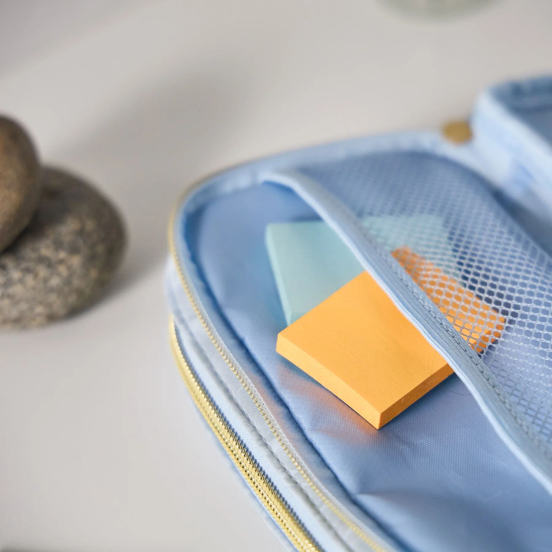 Cornflower - Textured Fabric Pen & Pencil Zip Pouch 8 Cornflower - Textured Fabric Pen & Pencil Zip Pouch