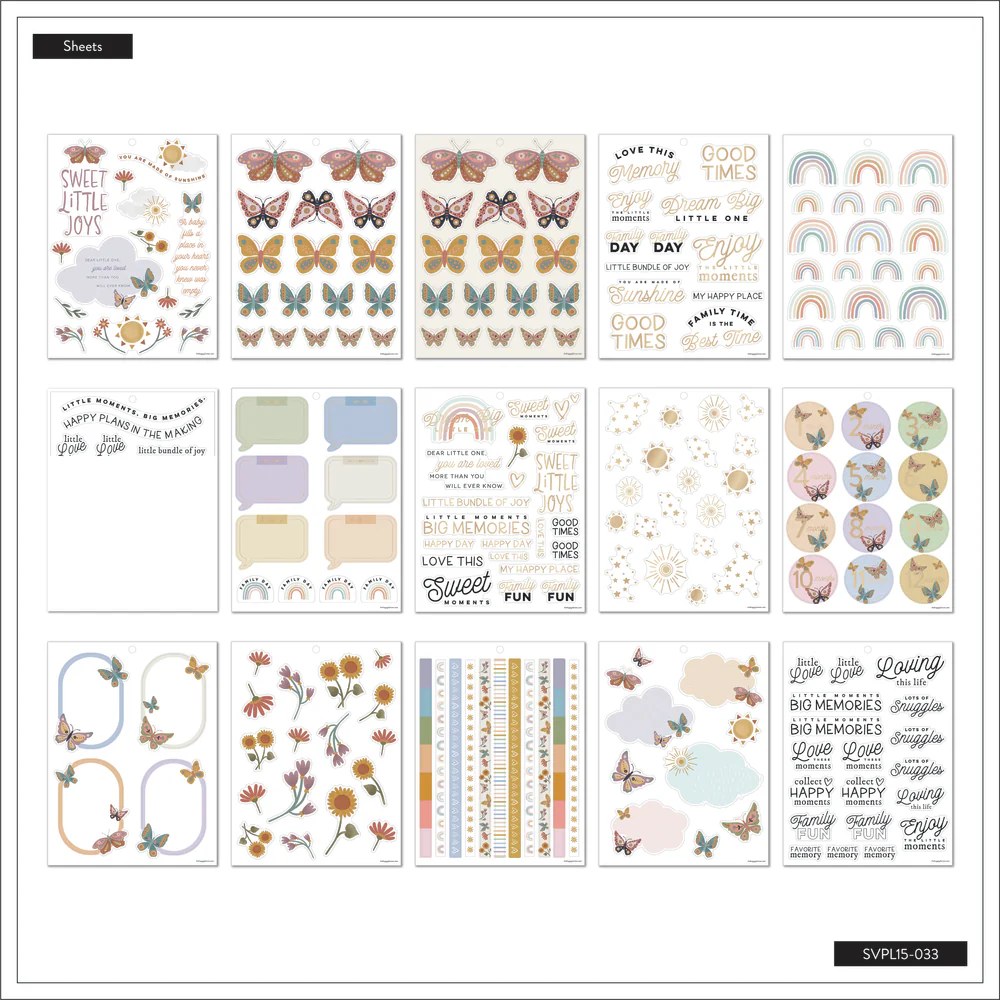 Beloved Butterflies Baby - Large Value Pack Stickers 6 Beloved Butterflies Baby - Large Value Pack Stickers