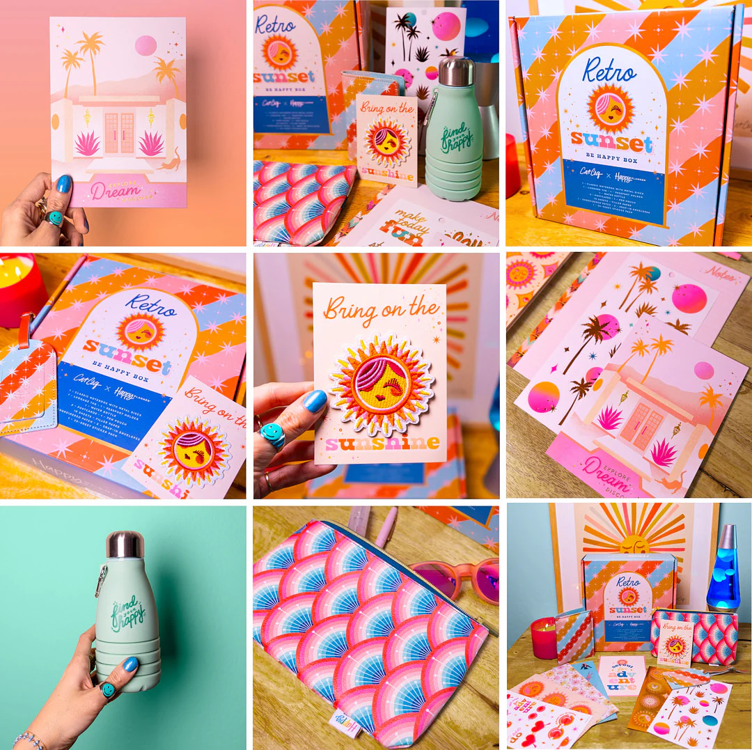 Cat Coq x Happy Planner Retro Sunset Traveler - Be Happy Box