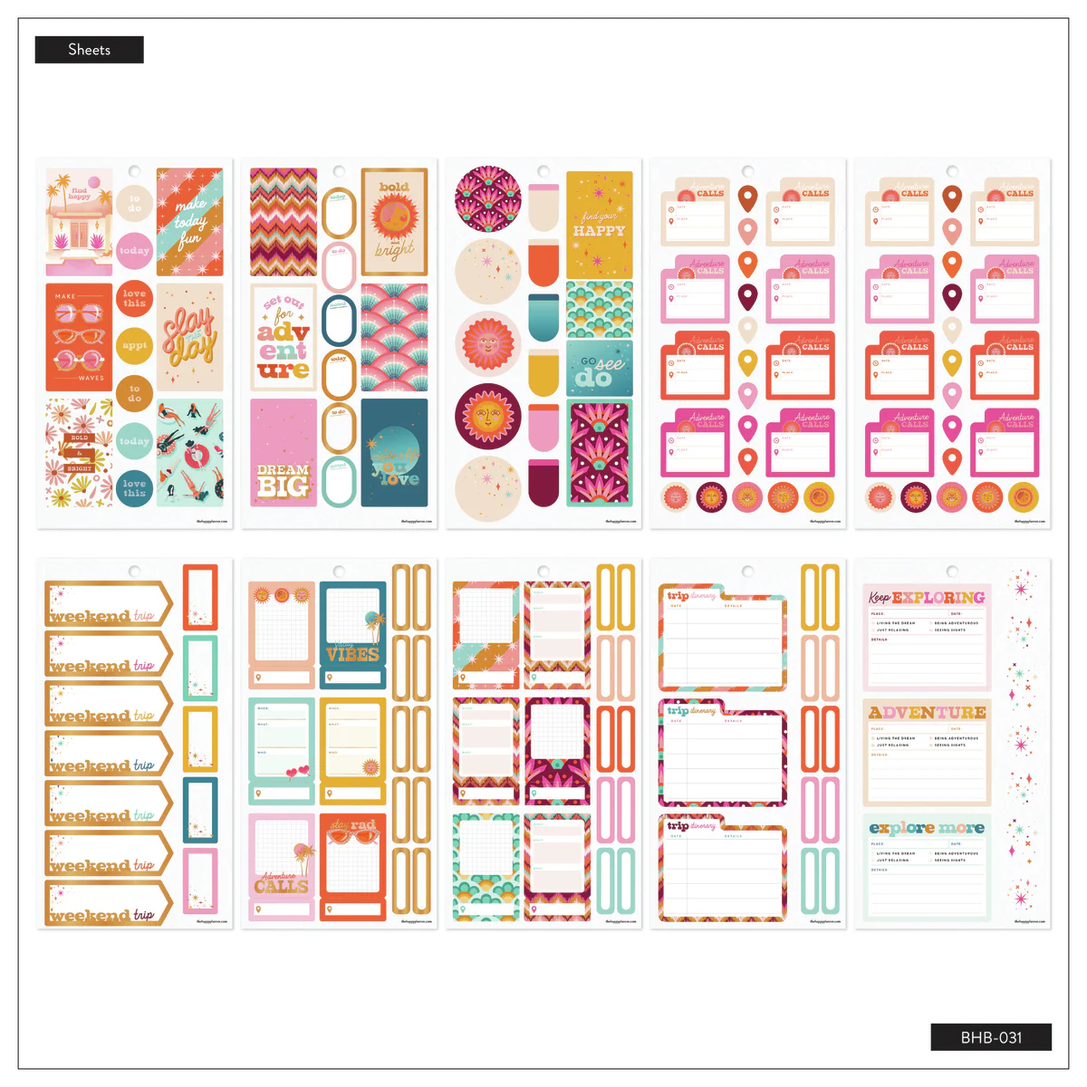 Cat Coq x Happy Planner Retro Sunset Traveler - Be Happy Box 15 Cat Coq x Happy Planner Retro Sunset Traveler - Be Happy Box