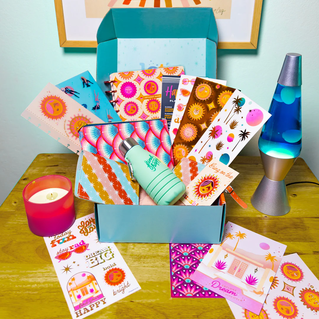Cat Coq x Happy Planner Retro Sunset Traveler - Be Happy Box