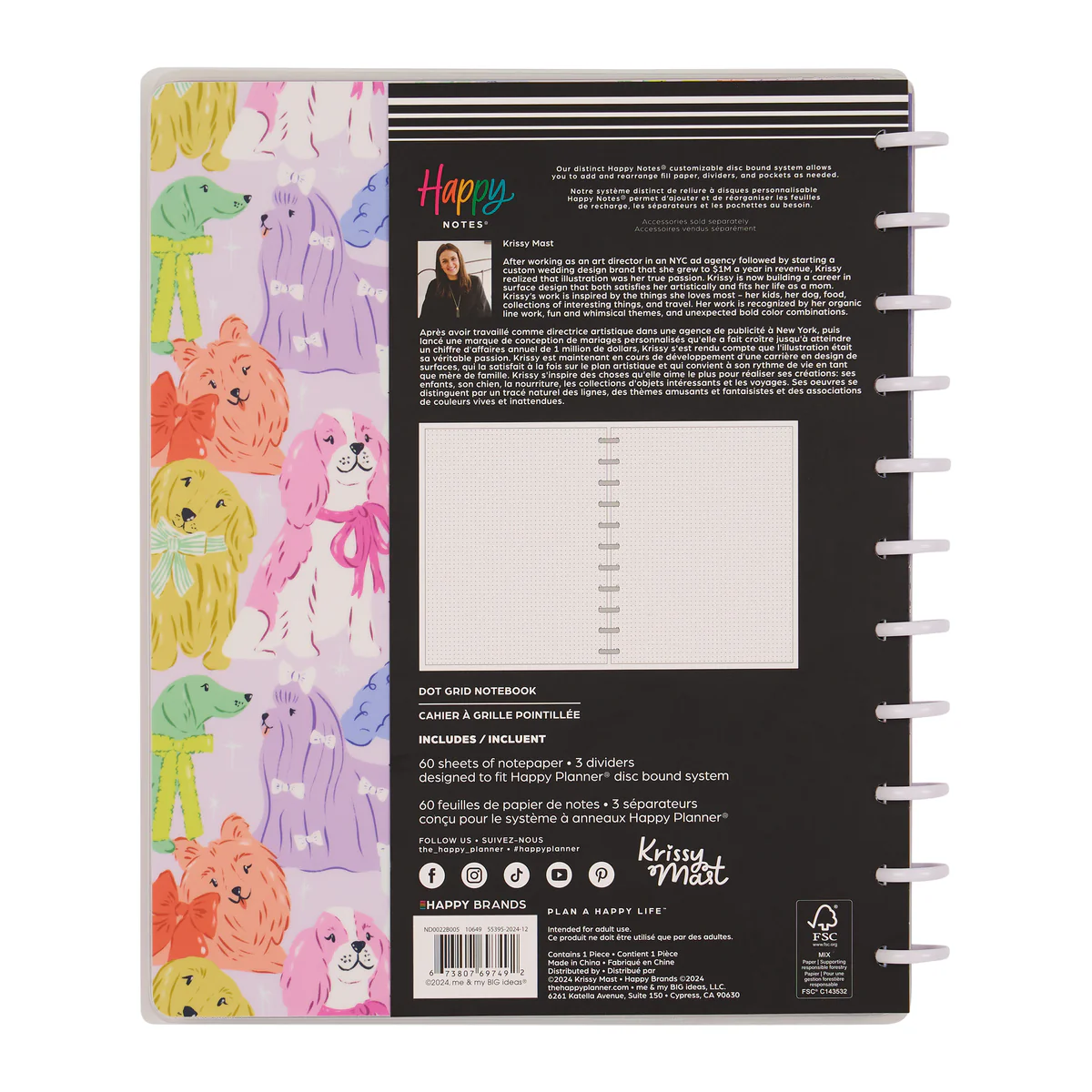 Pawsitive Seasonal Dogs - Dot Grid Big Notebook - 60 Sheets 13 Pawsitive Seasonal Dogs - Dot Grid Big Notebook - 60 Sheets