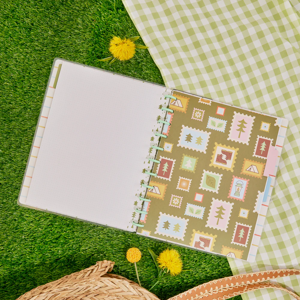 Camp Nostalgia - Dotted Lined + Dot Grid Big Notebook - 60 Sheets