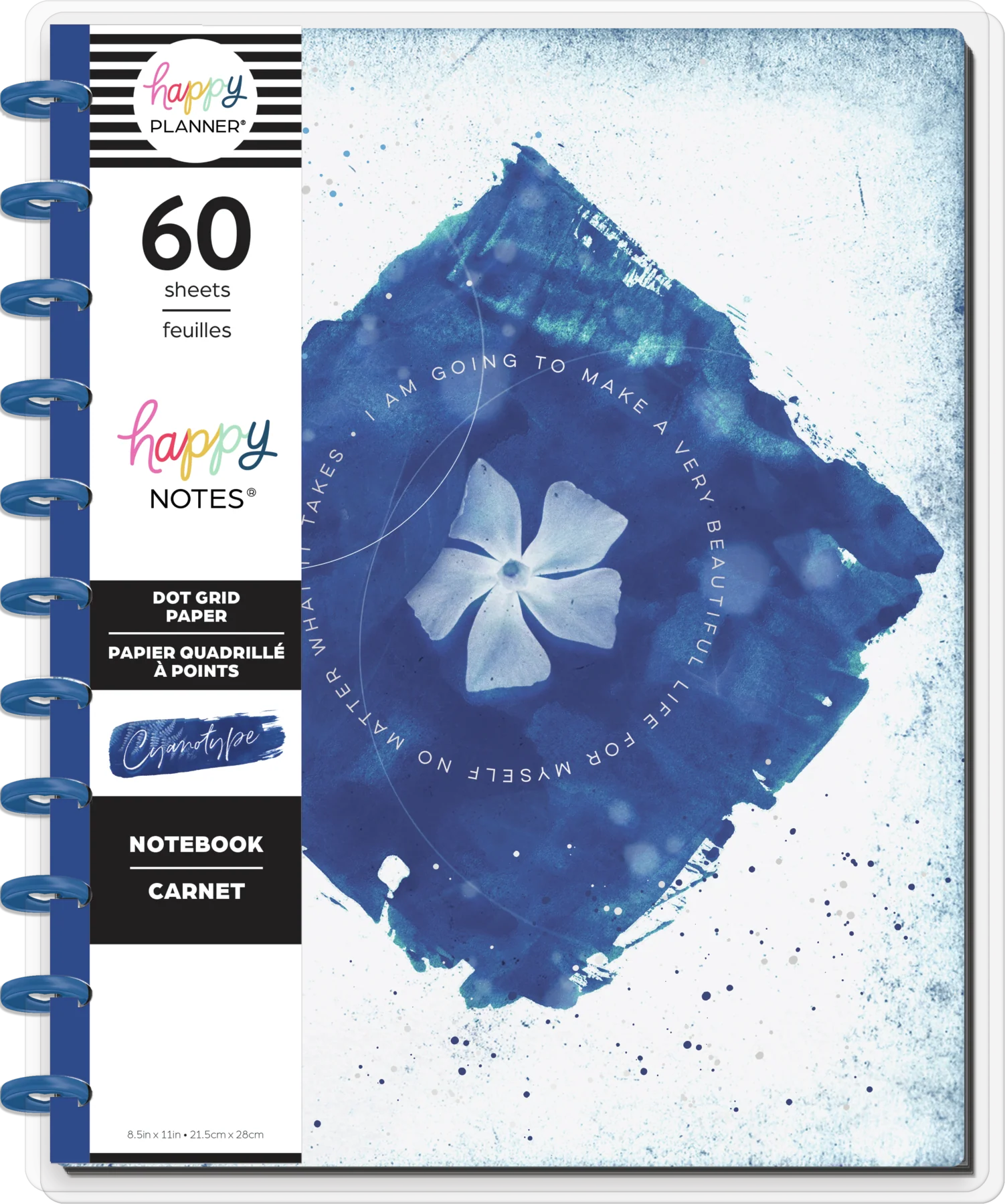 Cyanotype Big Notebook - Dot Grid Pages - 60 Sheets 8 Cyanotype Big Notebook - Dot Grid Pages - 60 Sheets