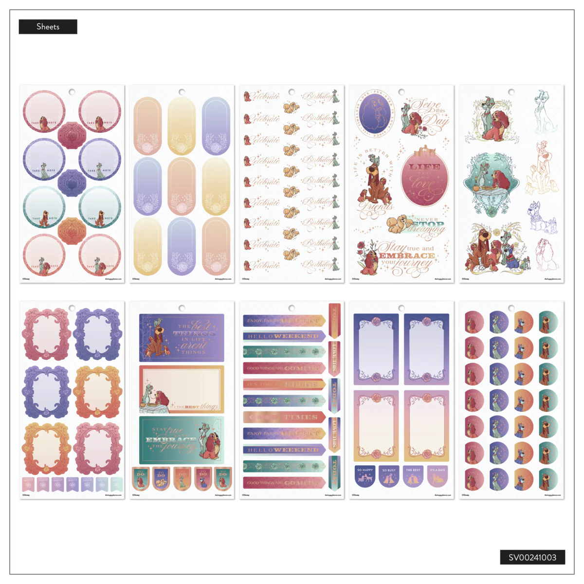 Disney Lady & The Tramp - Value Pack Stickers - Big 8 Disney Lady & The Tramp - Value Pack Stickers - Big