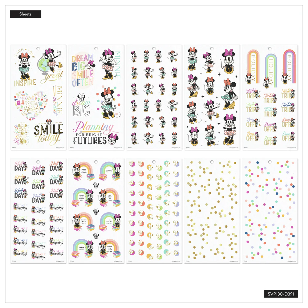 Disney Minnie Mouse All Smiles Teacher - Value Pack Stickers - Big 7 Disney Minnie Mouse All Smiles Teacher - Value Pack Stickers - Big