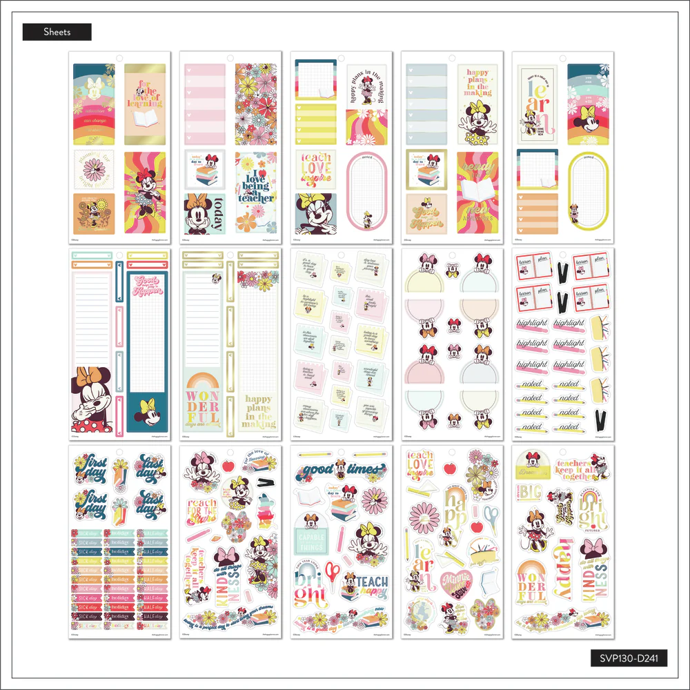 Disney Sunny Minnie Teacher - Value Pack Stickers - Big 6 Disney Sunny Minnie Teacher - Value Pack Stickers - Big