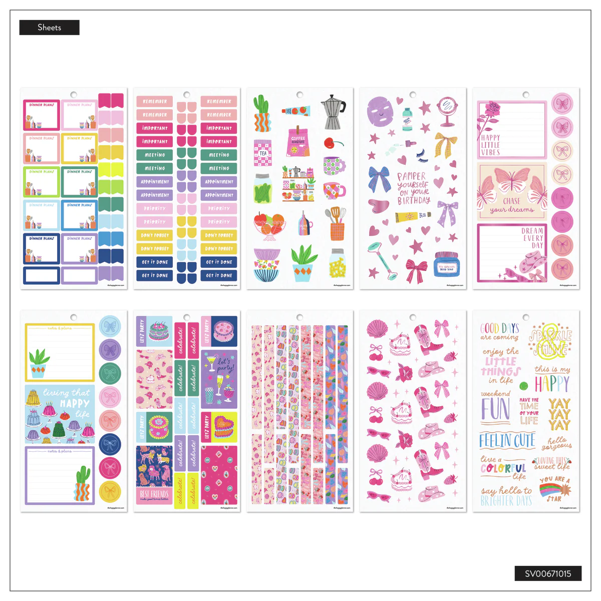 Happy Little Vibes - Value Pack Stickers 8 Happy Little Vibes - Value Pack Stickers