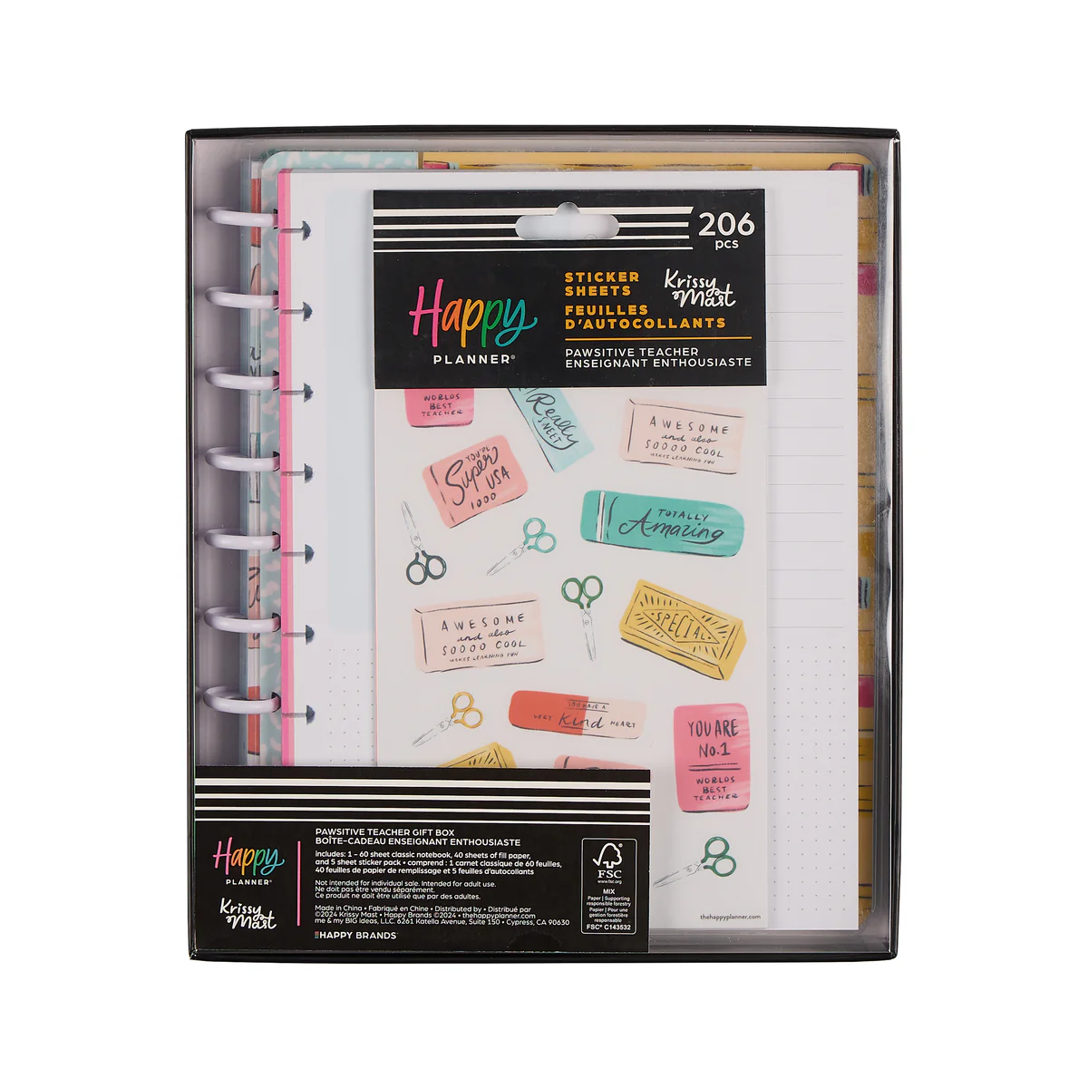Pawsitive Teacher - Classic Notebook + Filler Paper + Sticker Bundle