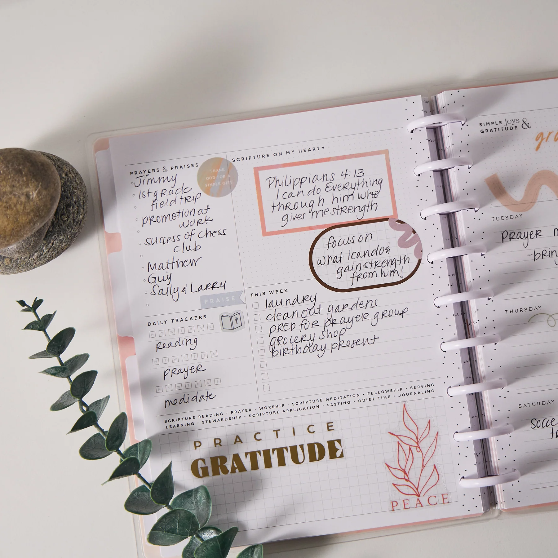 Undated Rise & Align Customizable Faith Planner - Classic Faith Layout - 12 Months