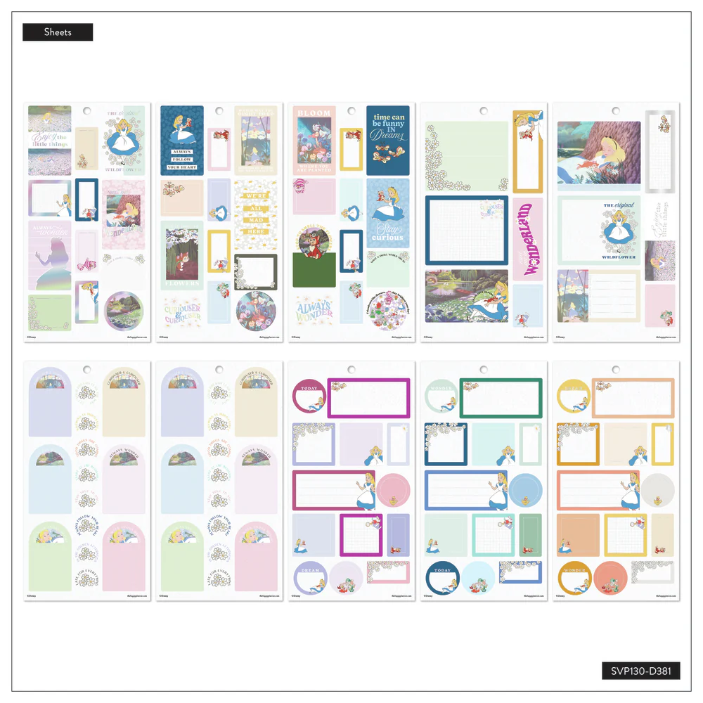 Disney Alice in Wonderland Curious - Value Pack Stickers 6 Disney Alice in Wonderland Curious - Value Pack Stickers