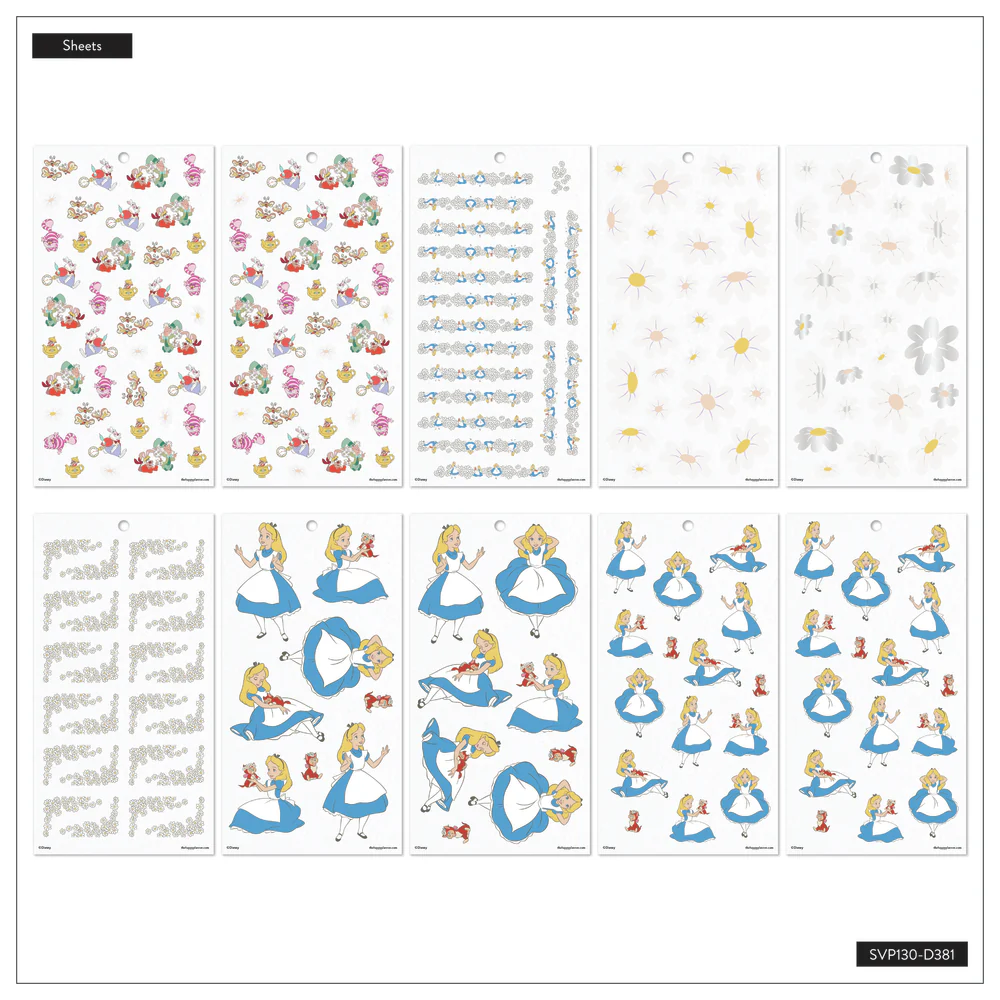Disney Alice in Wonderland Curious - Value Pack Stickers 8 Disney Alice in Wonderland Curious - Value Pack Stickers